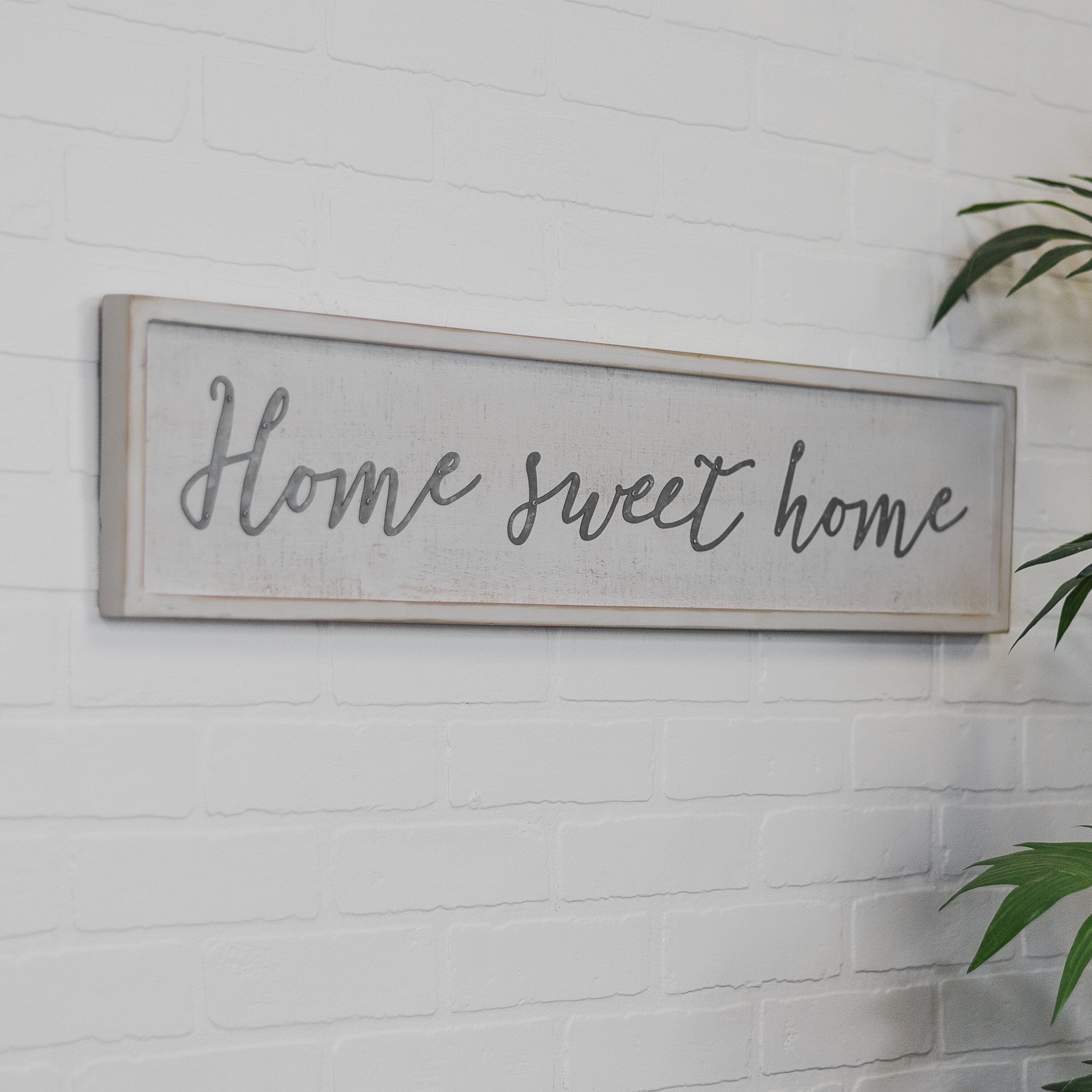 Home Sweet Home Wall Decor | Wayfair With Laser Engraved Home Sweet Home Wall Decor (View 25 of 30)