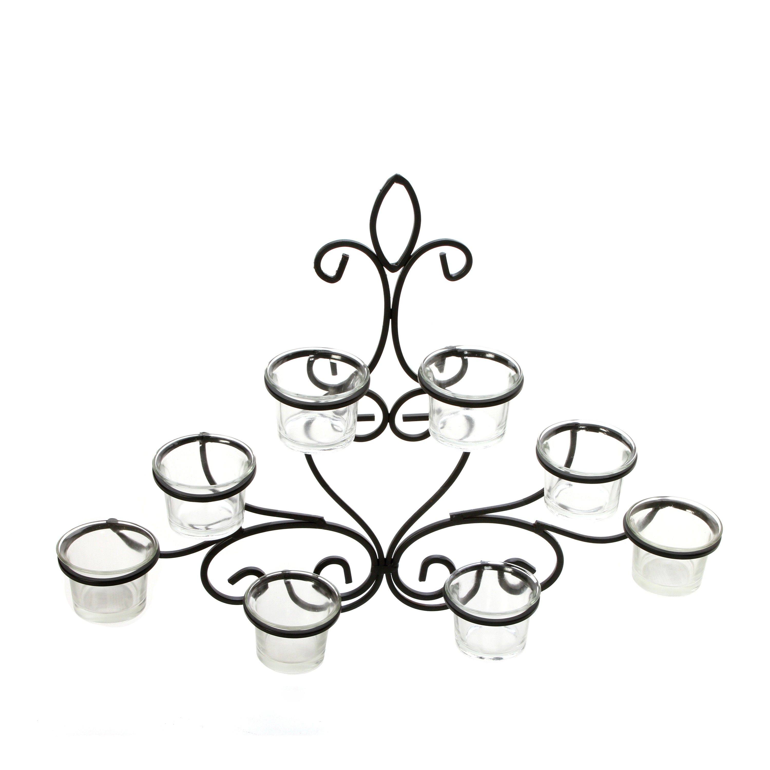 Hosley's Scrolled Wall Sconce 13.6" Length, 8 Votive/led Tea Light Cup  Holder, Includes Glass Cups. O3 In Three Glass Holder Wall Decor (Photo 30 of 30)