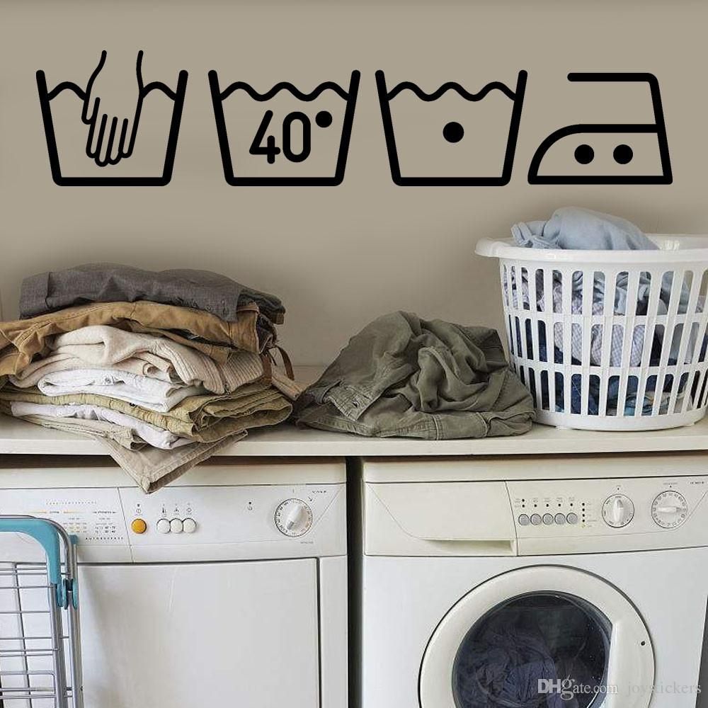 Hot Sale Washing Machine Home Decor Laundry Room Decoration Removable Art  Wall Sticker Vinyl Mural Decal Within Metal Laundry Room Wall Decor (View 10 of 30)