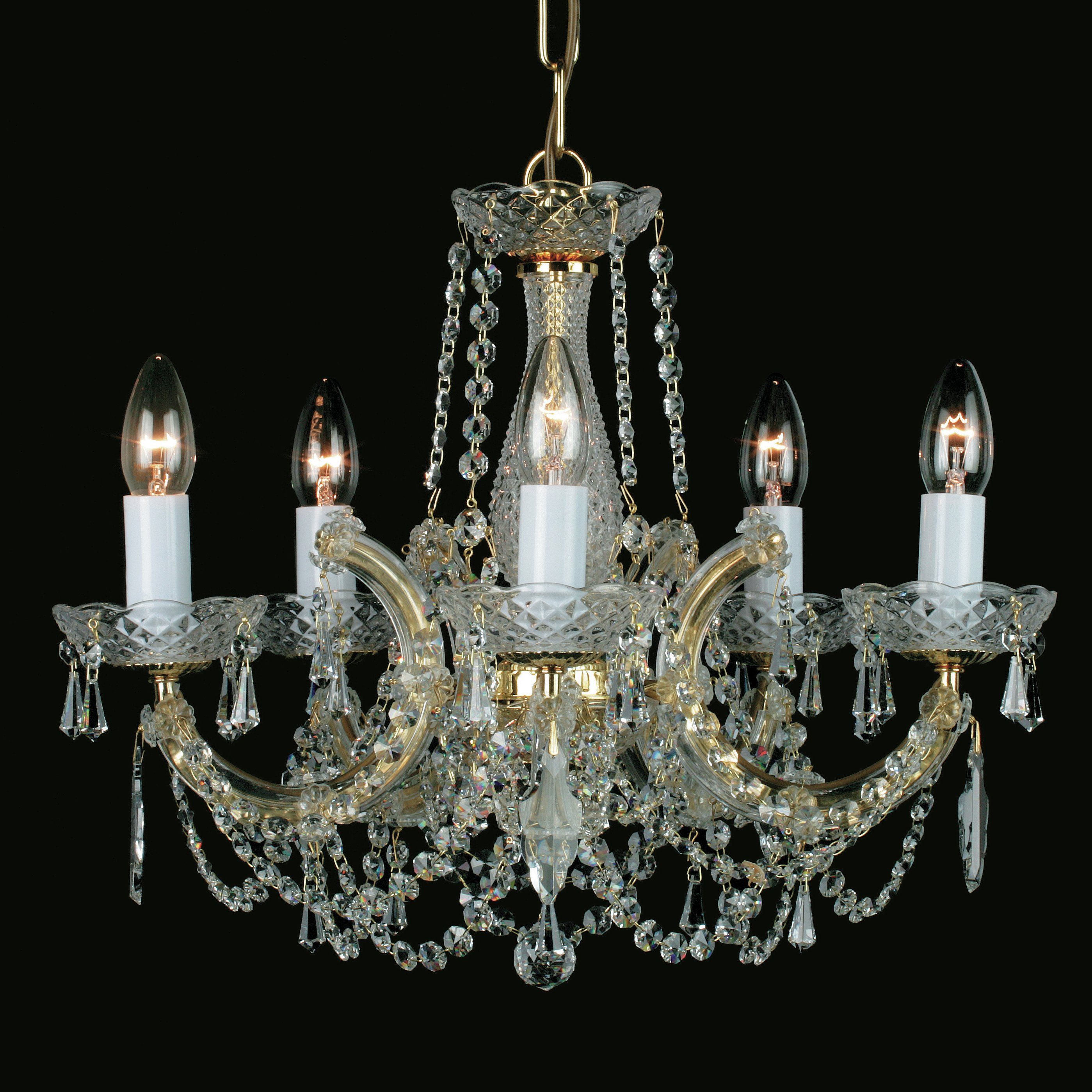 Impex Lighting Marie Theresa 5 Light Candle Style Chandelier For Thresa 5 Light Shaded Chandeliers (View 15 of 30)