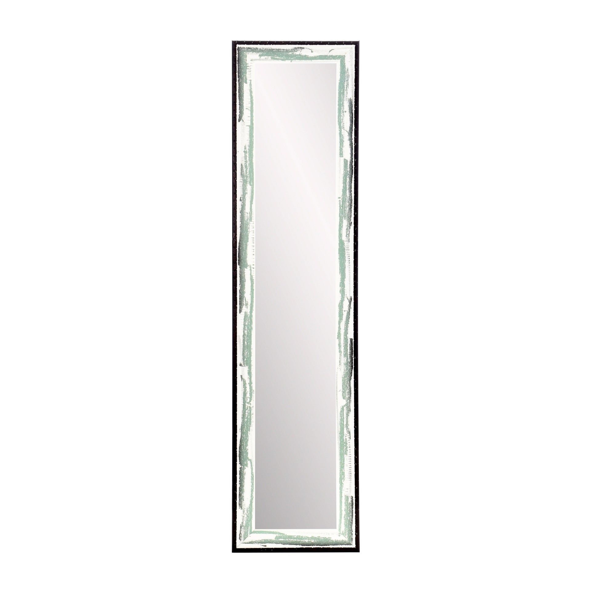 Industrial Sage Slim Full Length Mirror – Green/brown/white Pertaining To Industrial Full Length Mirrors (Photo 29 of 30)
