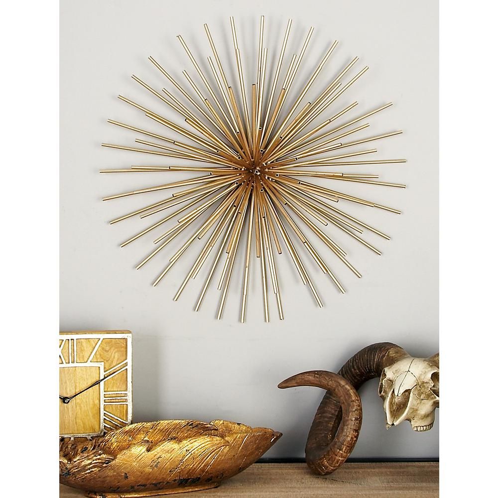 Iron Metallic Black Round Spiked Wall Decor (set Of 3) Throughout Round Compass Wall Decor (View 30 of 30)