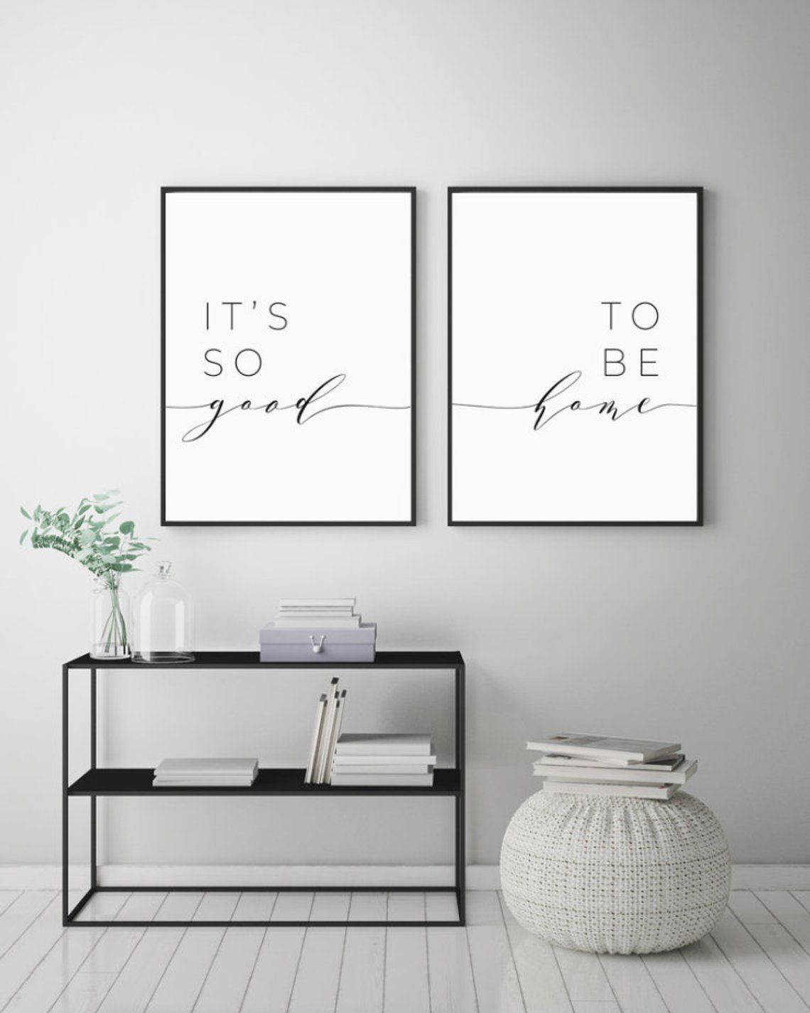 It's So Good To Be Home Printable Sign Set, Bedroom Quote For Live Love Laugh 3 Piece Black Wall Decor Sets (Photo 26 of 30)