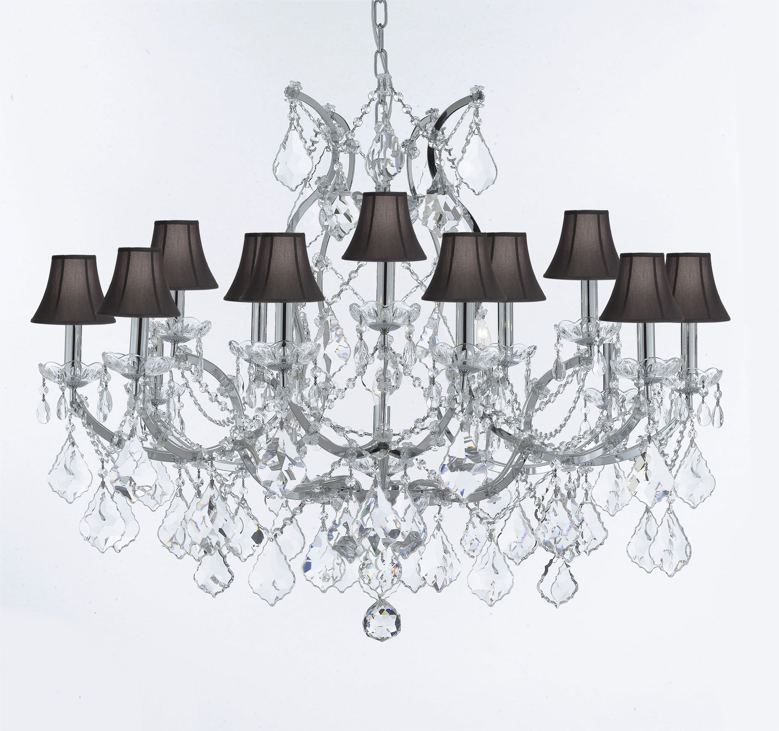 J10 Sc/b62/chrome/26050/15+1 – Maria Theresa Chandelier Within Thresa 5 Light Shaded Chandeliers (View 27 of 30)