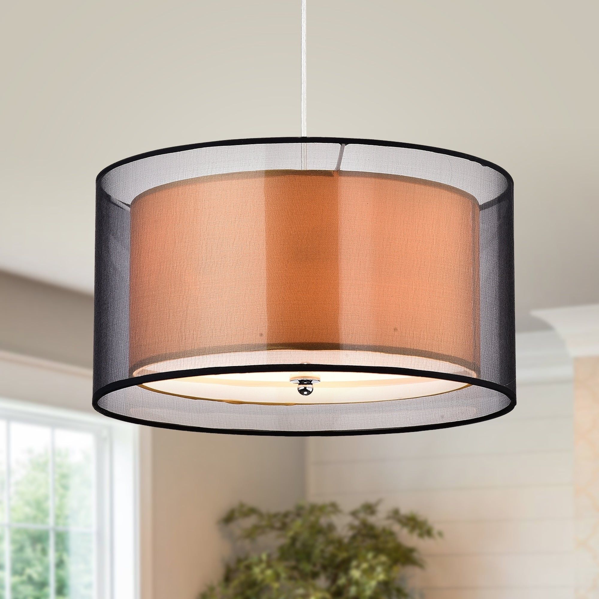 Jonah 3 Light Double Drum Shade Pendant Intended For Jill 4 Light Drum Chandeliers (Photo 26 of 30)