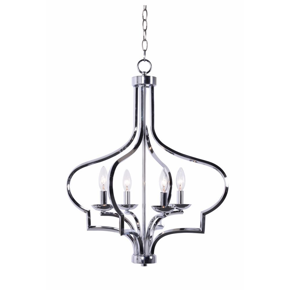 Kenroy Home Morocco 4 Light Chrome Chandelier Intended For Camilla 9 Light Candle Style Chandeliers (Photo 26 of 30)