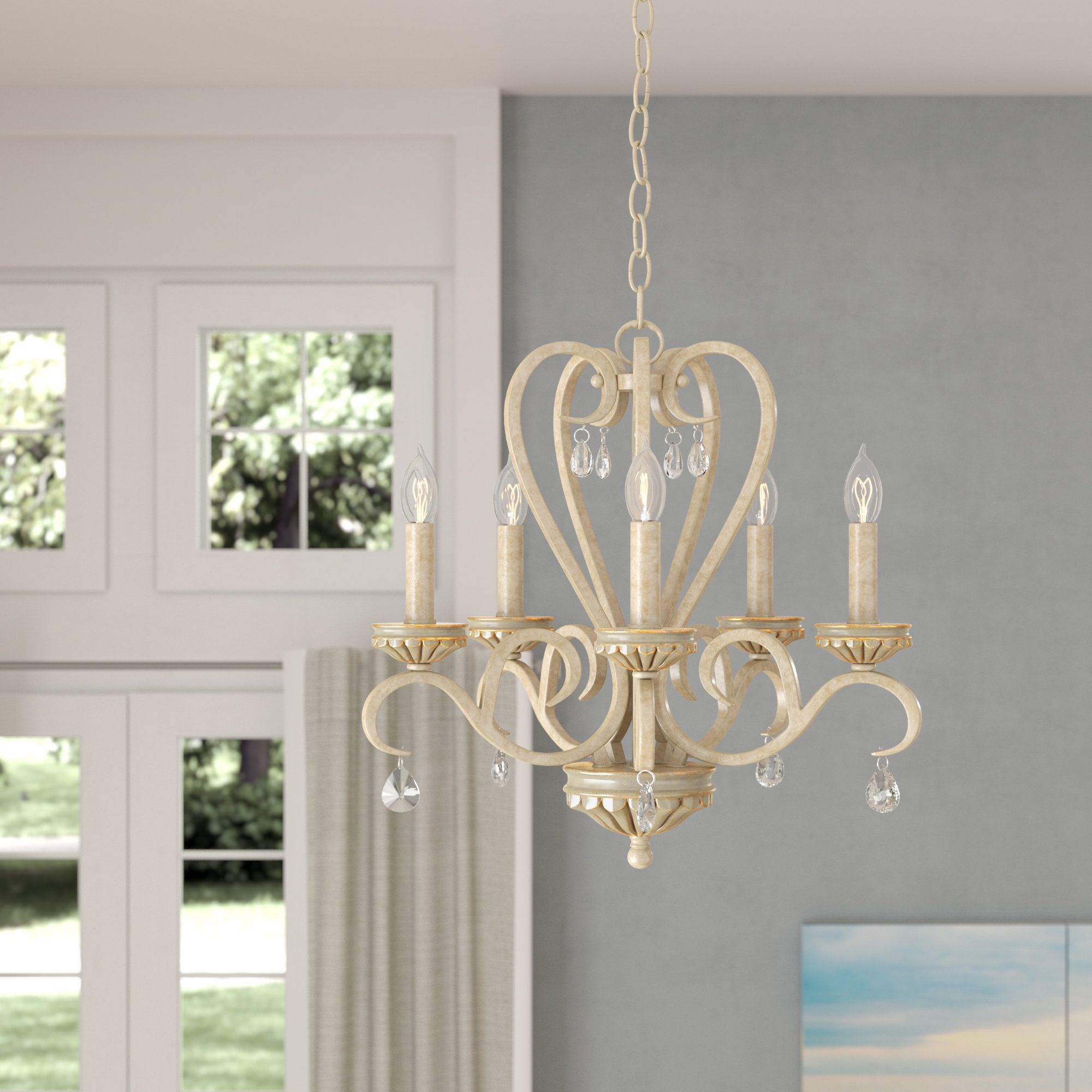 Khaled 5 Light Candle Style Chandelier Intended For Blanchette 5 Light Candle Style Chandeliers (Photo 6 of 30)