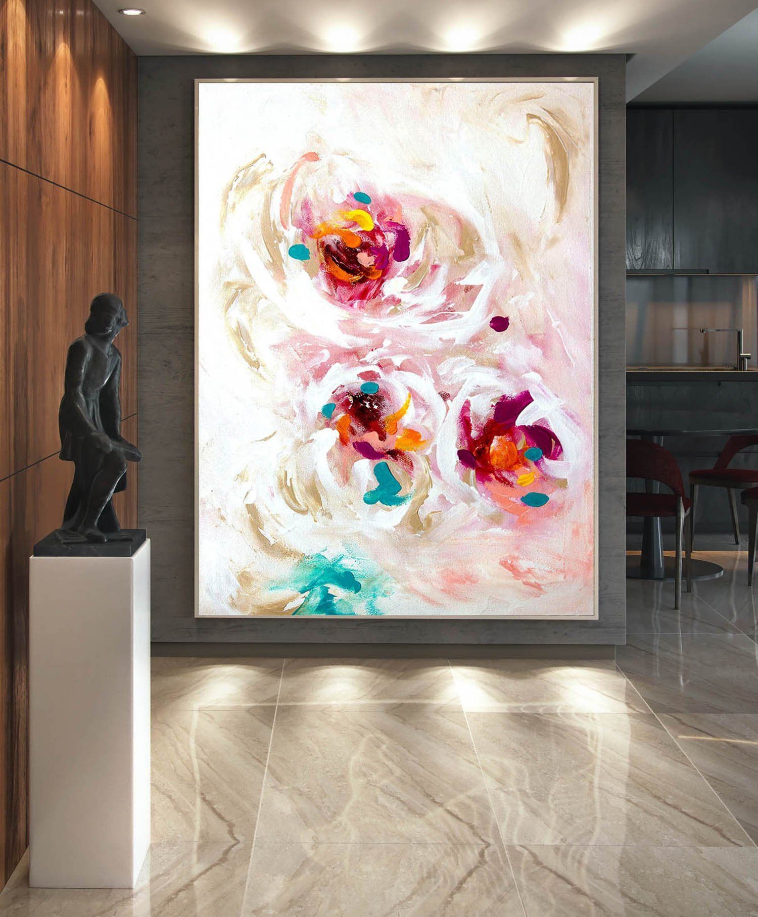 Large Abstract Painting,modern Abstract Painting,oil Hand Throughout Large Modern Industrial Wall Decor (View 24 of 30)