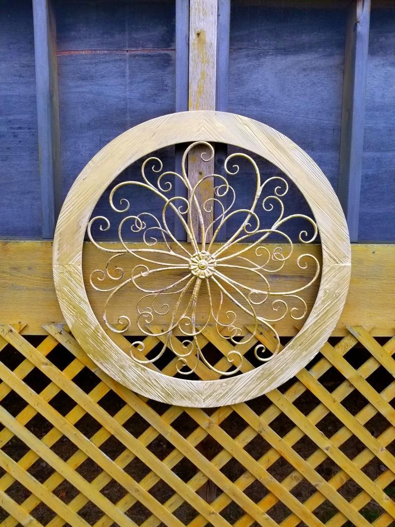 Large Metal Wall Art / Large Wrought Iron Wall Decor / Scrolled Metal Wall  Decor / Metal Wall Decor / Metal Wall Art / Round Metal Wall Art Pertaining To Ornate Scroll Wall Decor (View 21 of 30)