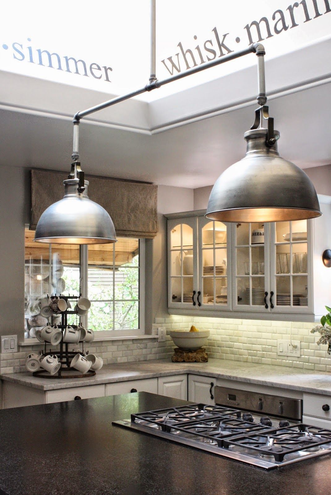 Lately Loving~ | For The Home | Industrial Style Kitchen Regarding Fredela 3 Light Kitchen Island Pendants (View 30 of 30)