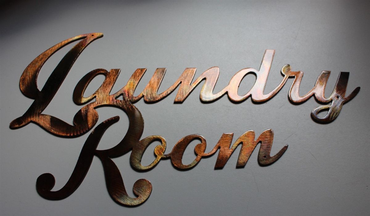 Laundry Room Sign Metal Wall Art Decor Copper/bronze Plated Throughout Metal Laundry Room Wall Decor (View 9 of 30)