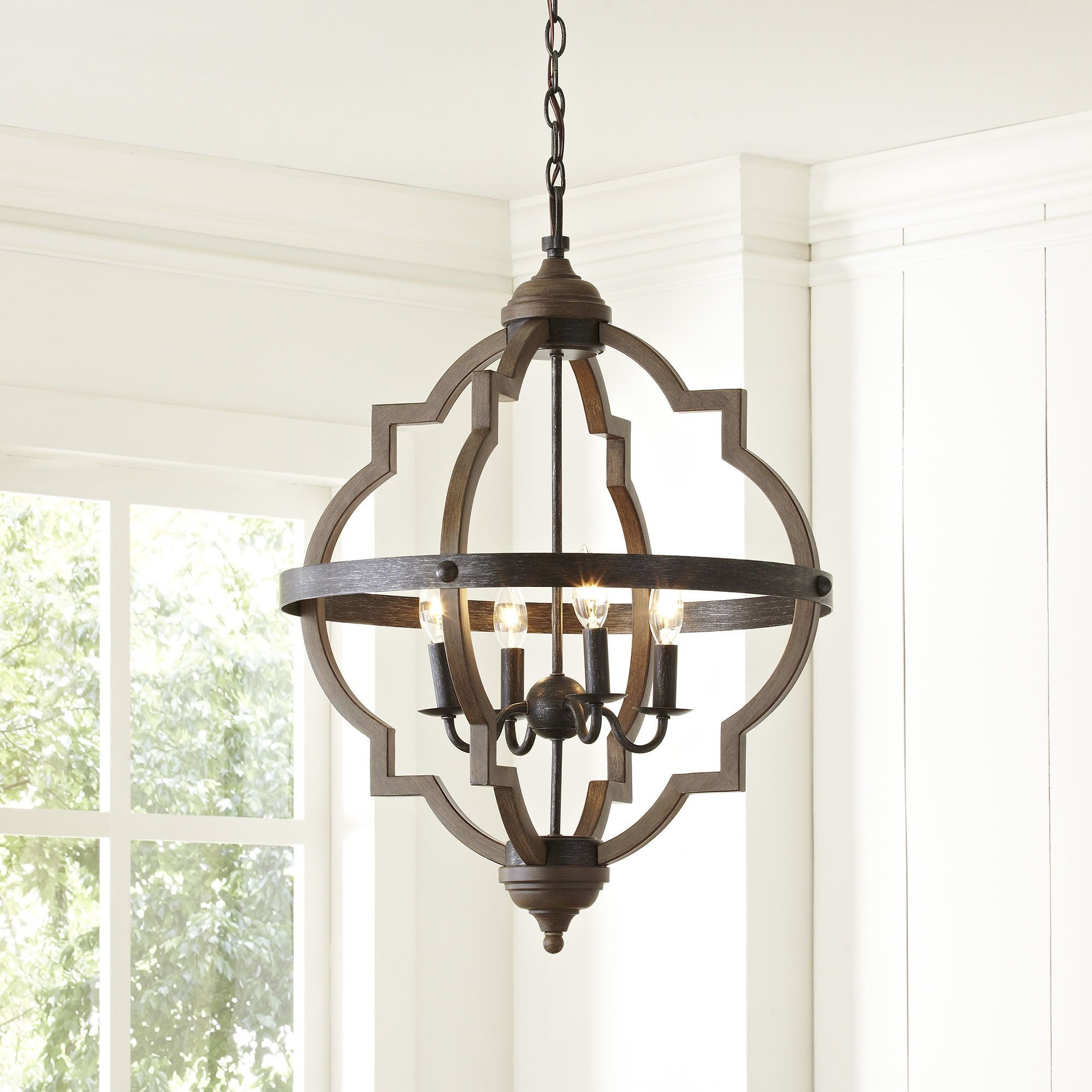 Laurel Foundry Modern Farmhouse Donna 4 Light Hall Pendant With Donna 4 Light Globe Chandeliers (View 18 of 30)