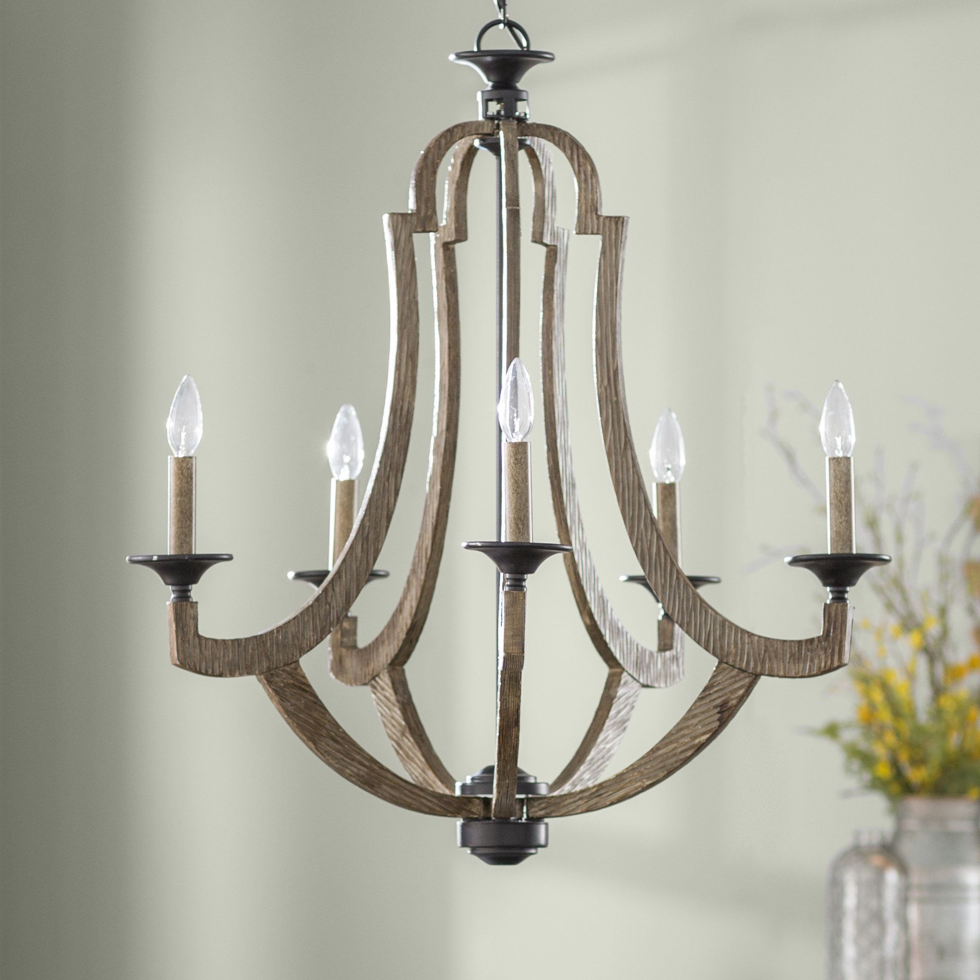 Laurel Foundry Modern Farmhouse Marcoux 5 Light Empire Chandelier Within Phifer 6 Light Empire Chandeliers (View 18 of 30)