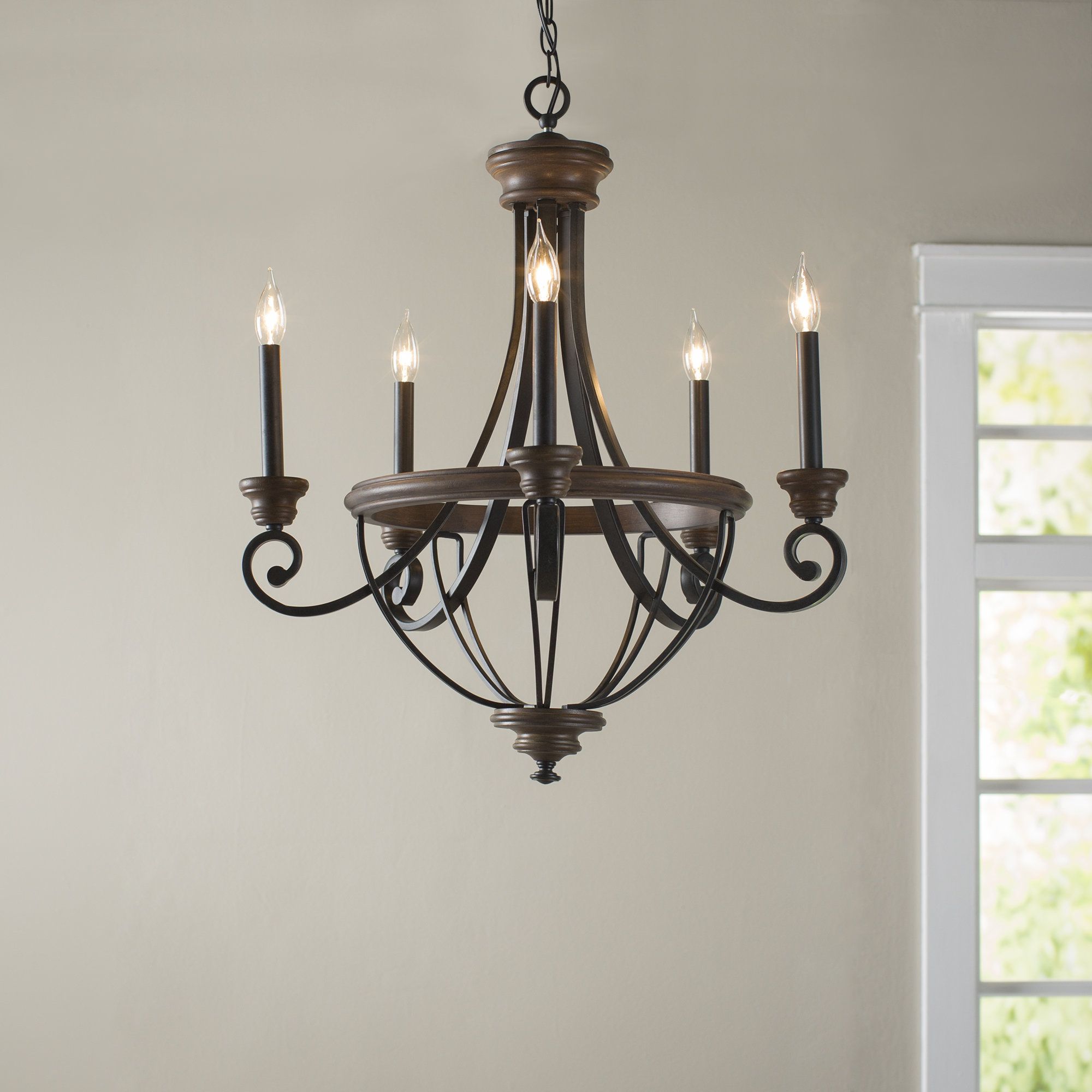 Laurel Foundry Modern Farmhouse Nanteuil 5 Light Empire Chandelier Throughout Phifer 6 Light Empire Chandeliers (View 26 of 30)