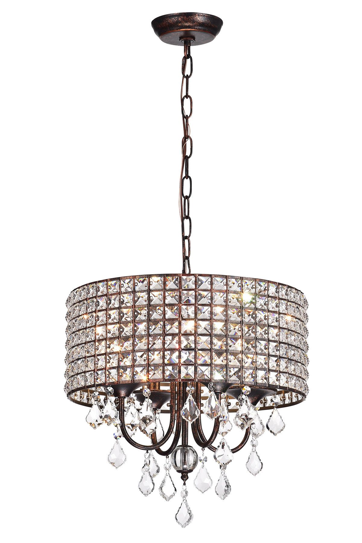 Lavada 4 Light Drum Chandelier Intended For Mckamey 4 Light Crystal Chandeliers (View 15 of 30)