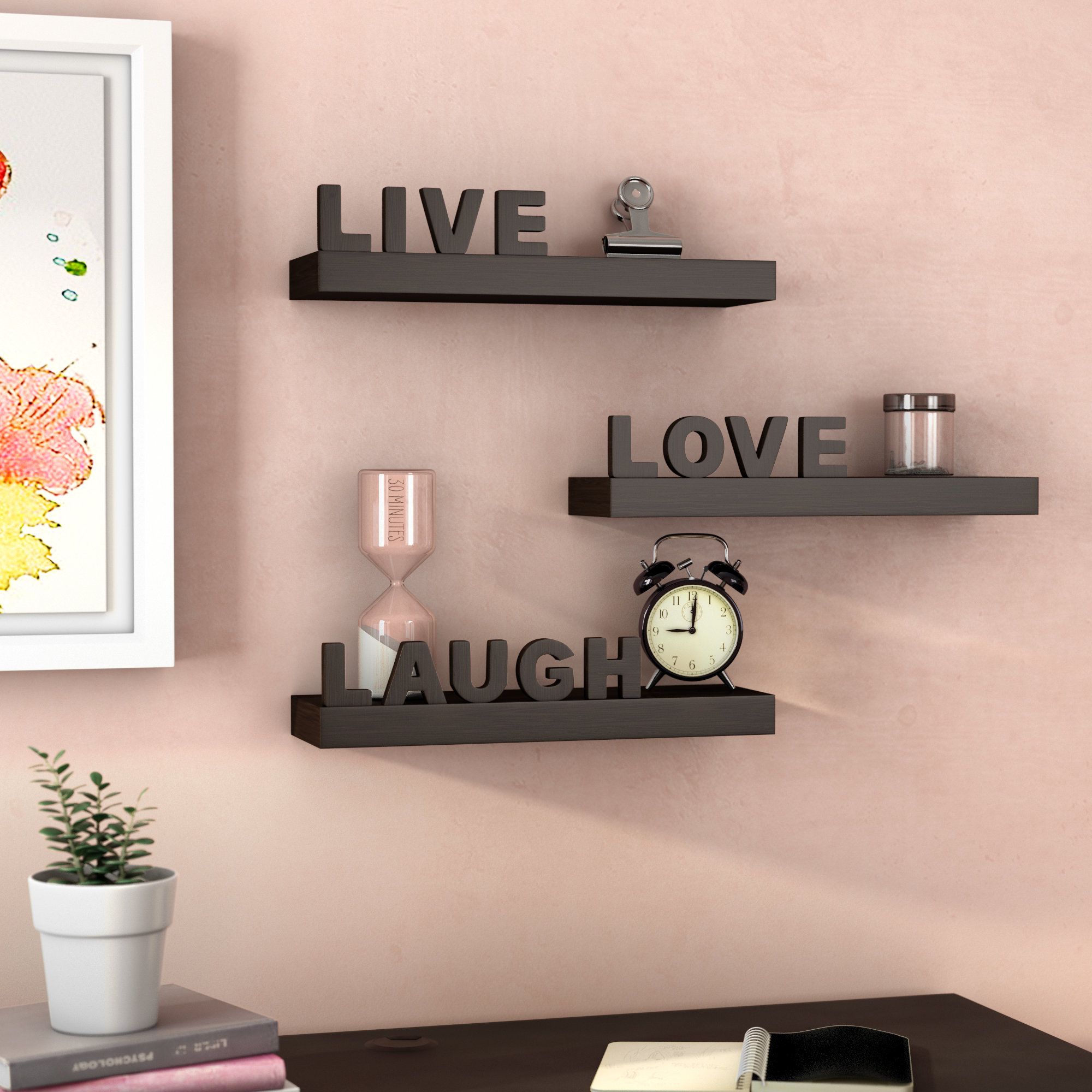 Live Laugh Love Shelves | Wayfair Within Live, Laugh, Love Antique Copper Wall Decor (View 30 of 30)