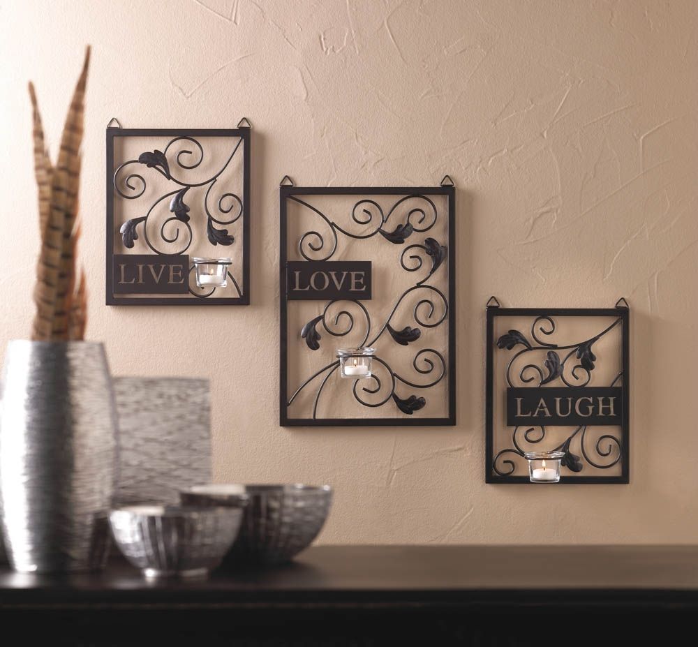 Live Love Laugh Candle Holder Wall Decor In Three Glass Holder Wall Decor (View 20 of 30)