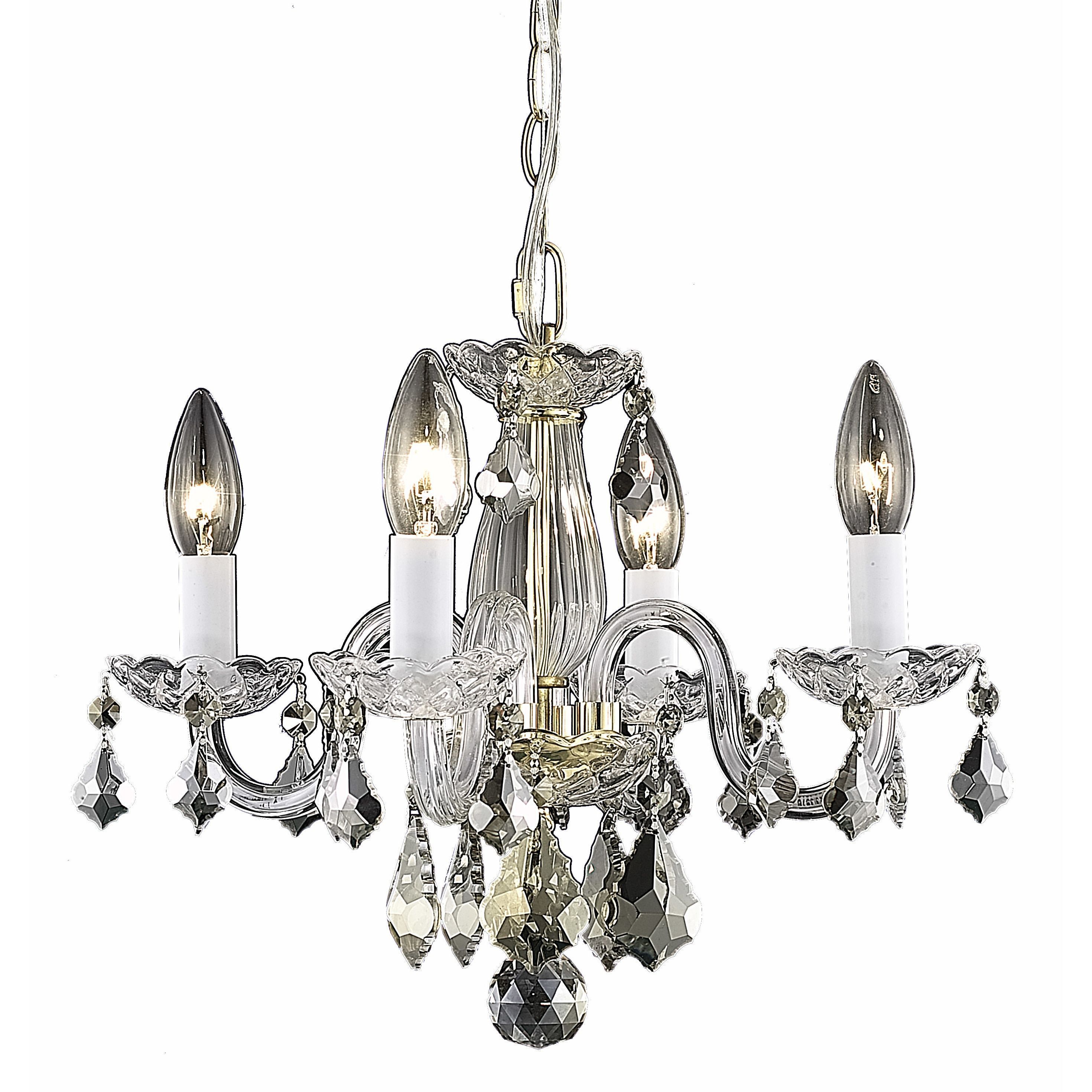 Living District Azalea Collection Gold 4 Light Pendant In Intended For Blanchette 5 Light Candle Style Chandeliers (Photo 19 of 30)