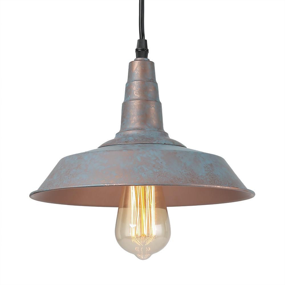 Lnc 1 Light Vintage Blue Rustic Barn Warehouse Pendant With Regard To Whitten 4 Light Crystal Chandeliers (View 19 of 30)