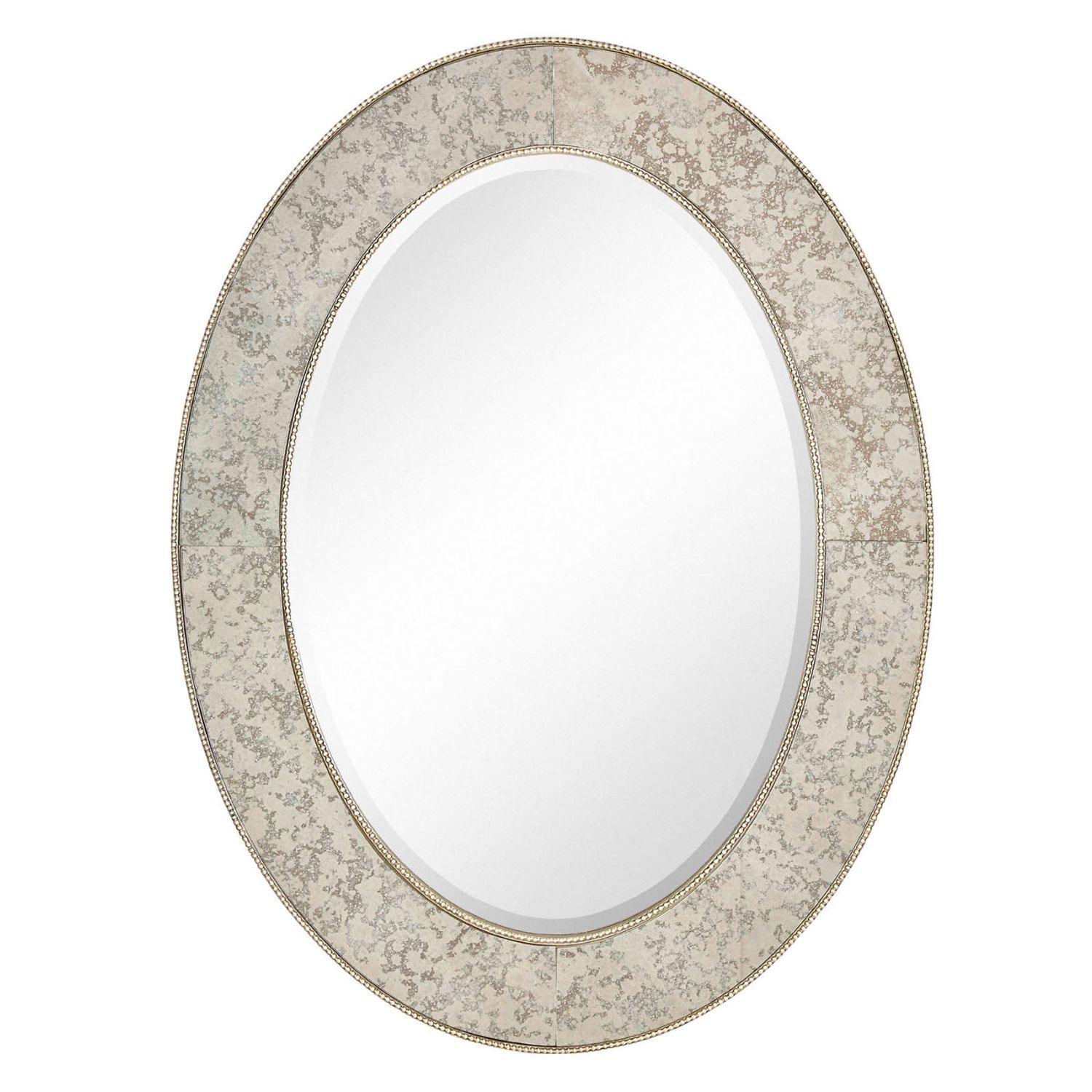 Majestic 30" X 40" Traditional Silver Oval Framed Beveled Glass Accent  Mirror In Traditional Accent Mirrors (View 30 of 30)