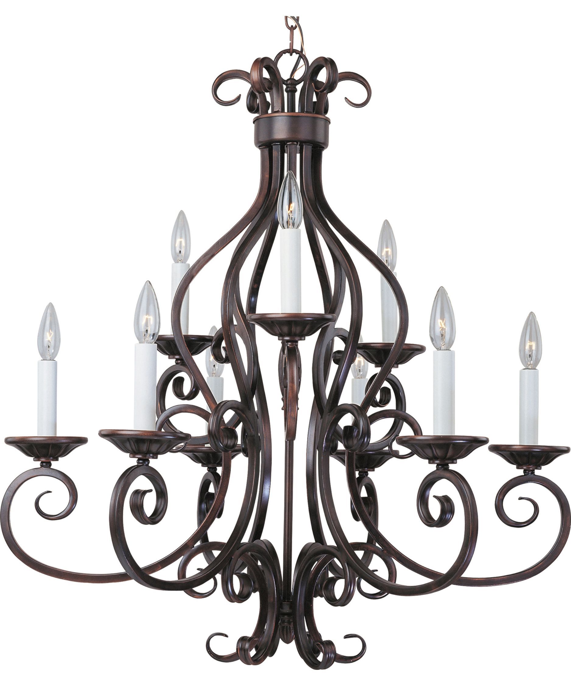 Manor 29 Inch 9 Light Chandeliermaxim Lighting With Gaines 9 Light Candle Style Chandeliers (Photo 15 of 30)