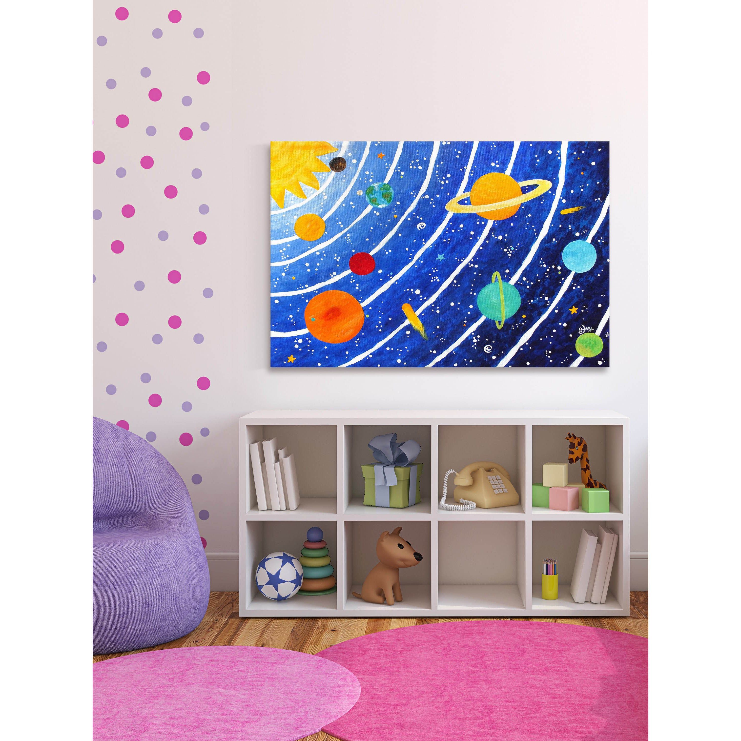Marmont Hill – 'solar System Blue'nicola Joyner Painting Print On  Wrapped Canvas – Multi Color Regarding Joyner Sideboards (Photo 26 of 30)