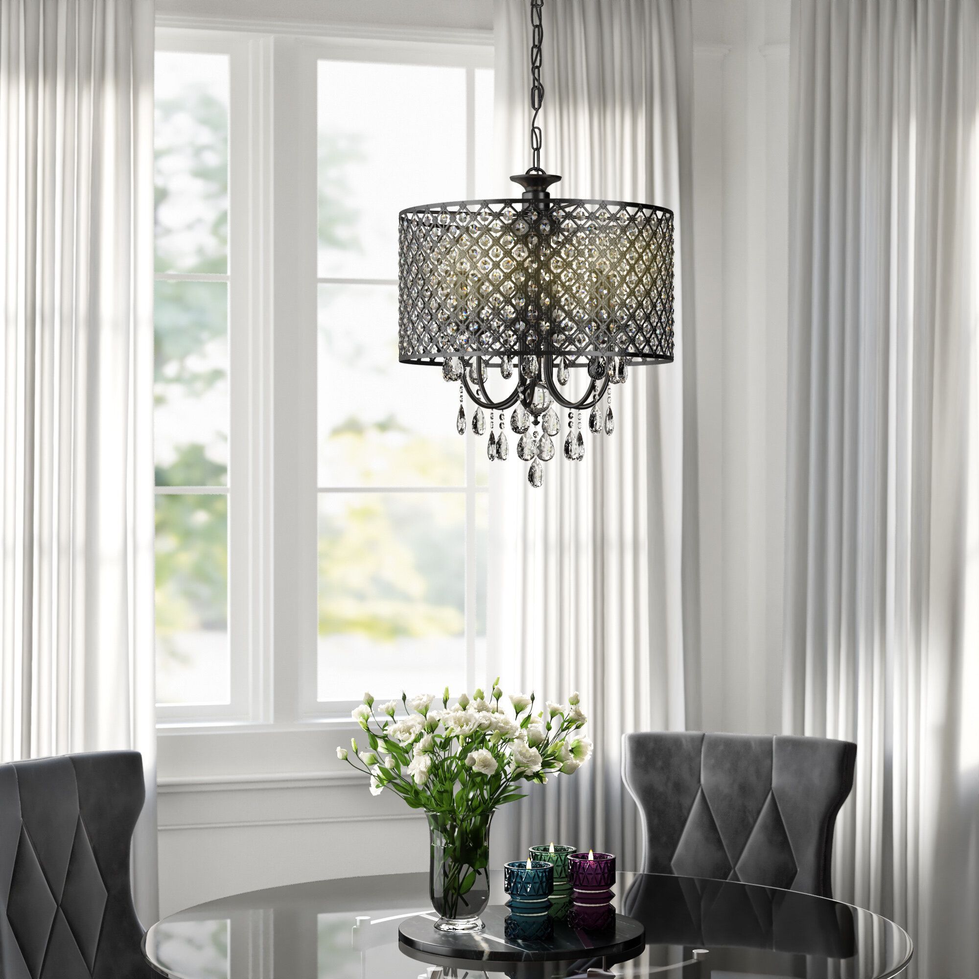 Mckamey 4 Light Crystal Chandelier Throughout Sinead 4 Light Chandeliers (View 11 of 30)