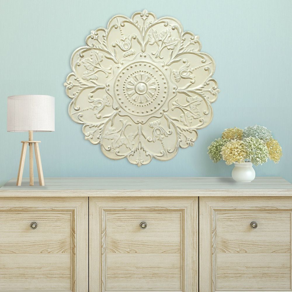 Medallion Wall Art Shabby French Style Metal Rustic Within Shabby Medallion Wall Decor (View 11 of 30)