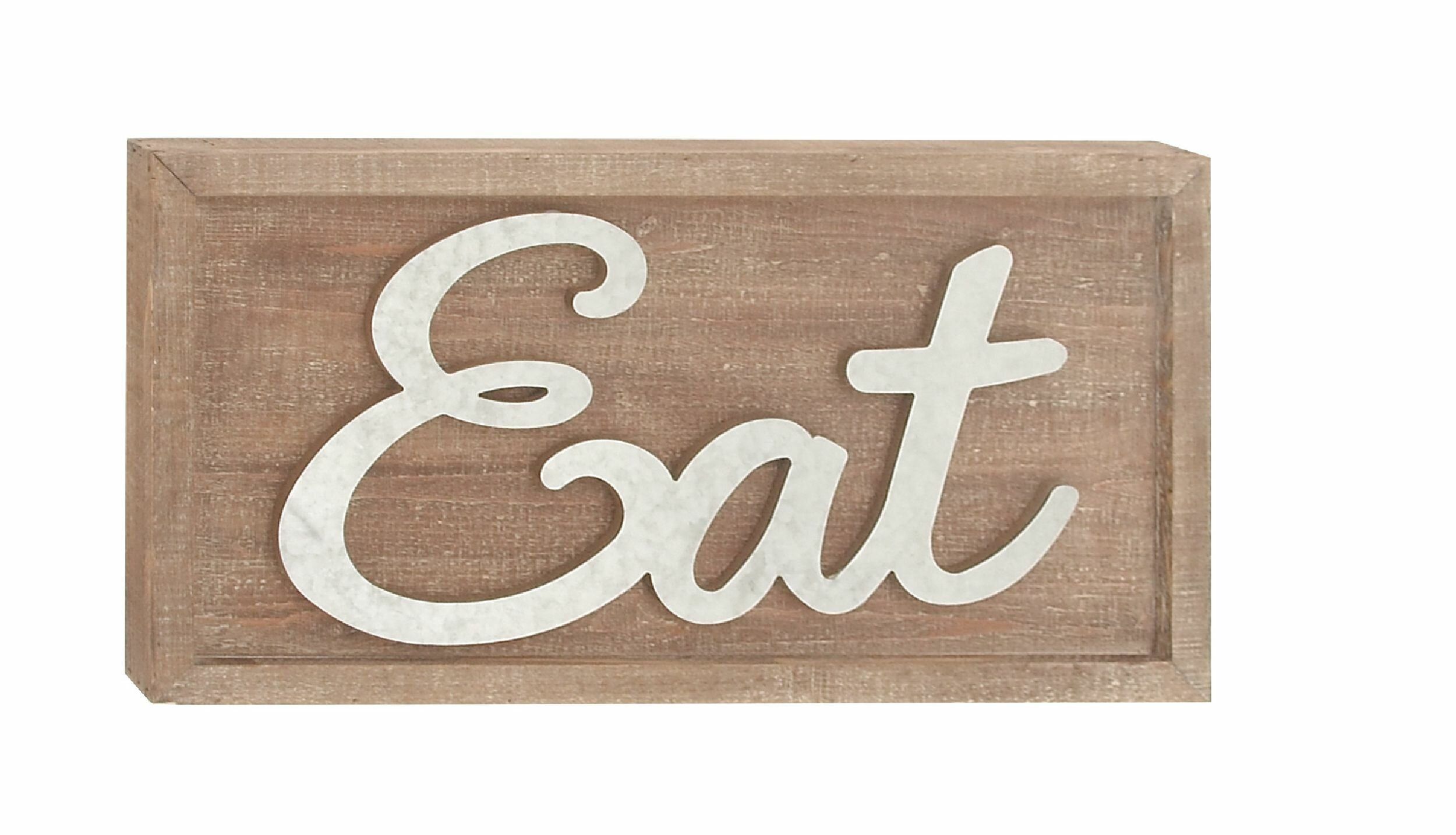 Metal Eat Sign | Wayfair.ca Intended For Grey "eat" Sign With Rebar Decor (Photo 12 of 30)
