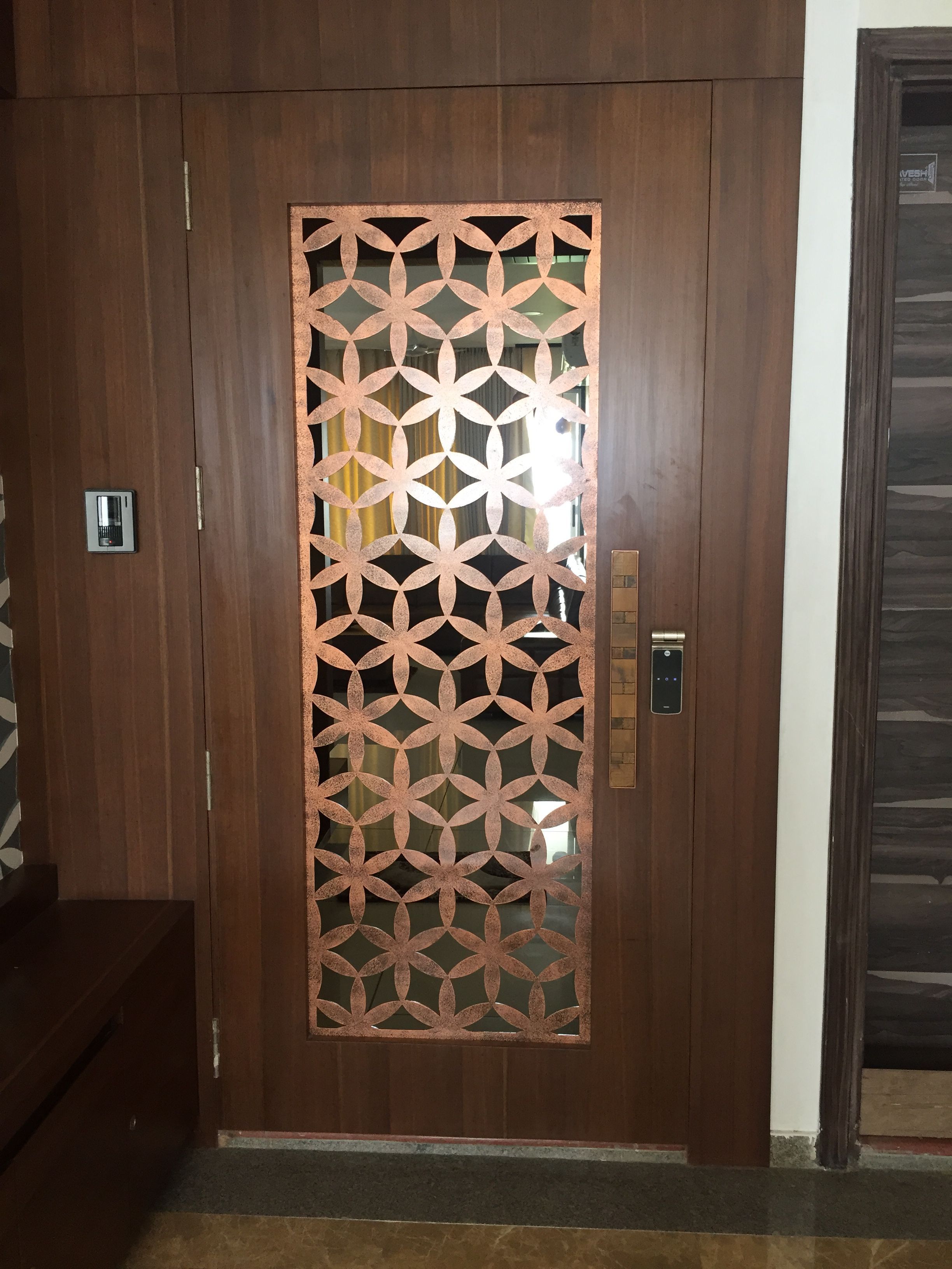 Metal Jali Metal Wall Art | 'v' Wall Decor In 2019 | Main Intended For Floral Patterned Over The Door Wall Decor (Photo 7 of 30)