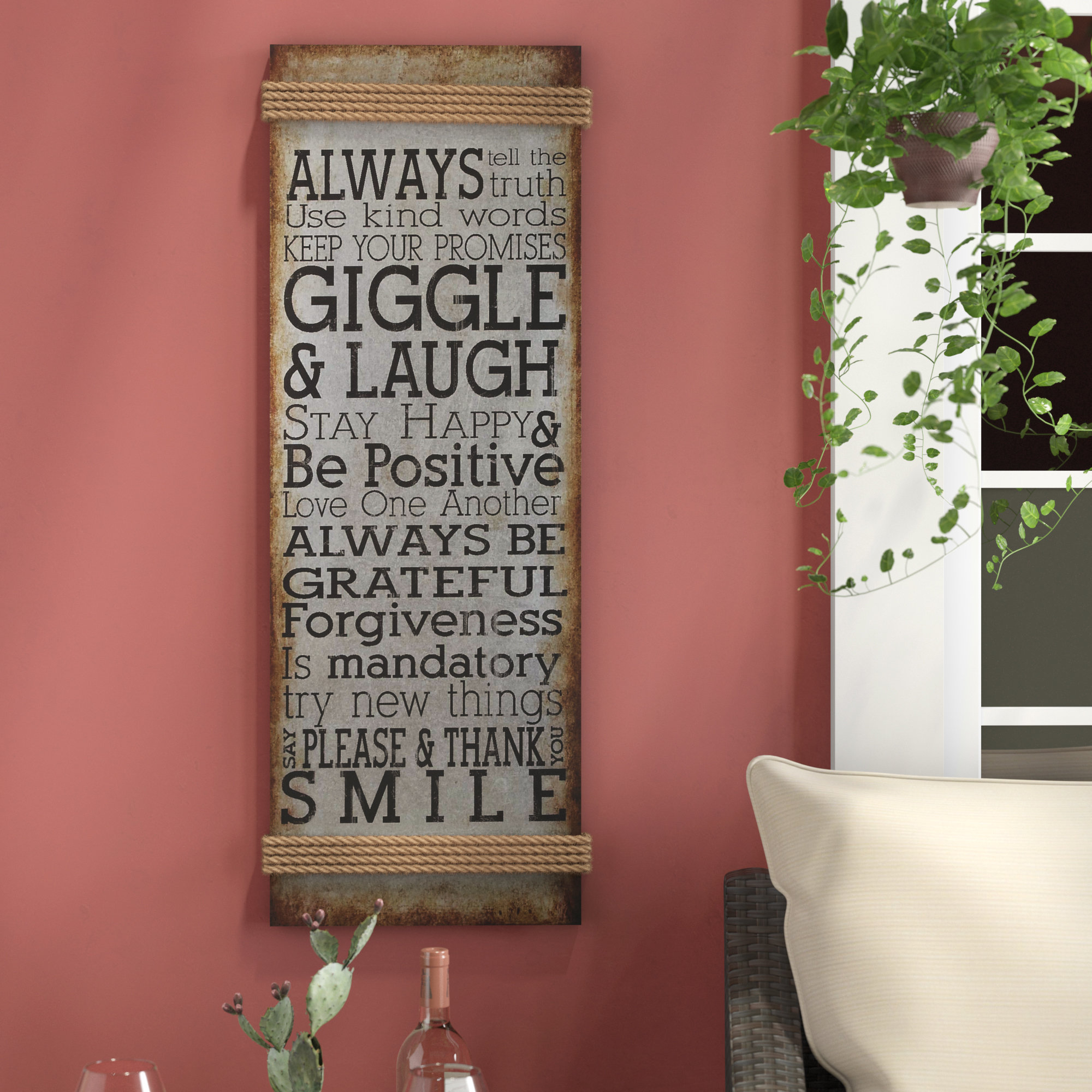 Metal Rope Wall Sign Wall Décor With Metal Rope Wall Sign Wall Decor (Photo 1 of 30)