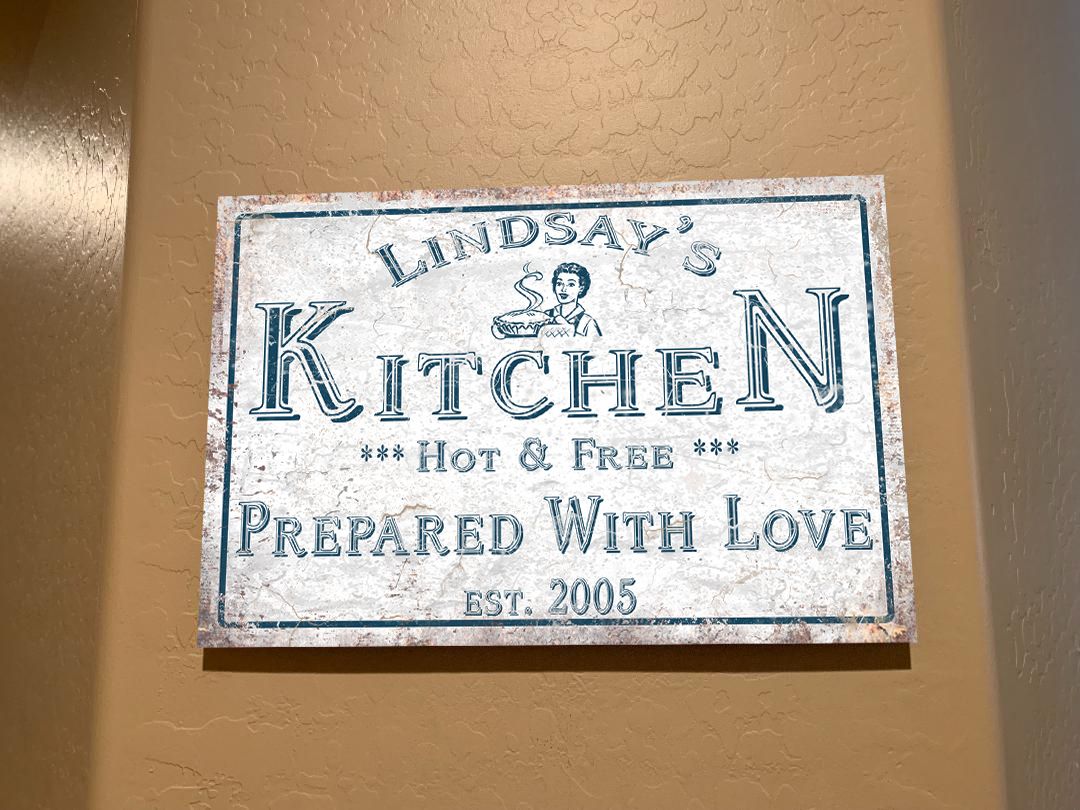 Metal Wall Art For The Kitchen – Personalized! Regarding Personalized Distressed Vintage Look Kitchen Metal Sign Wall Decor (View 11 of 30)