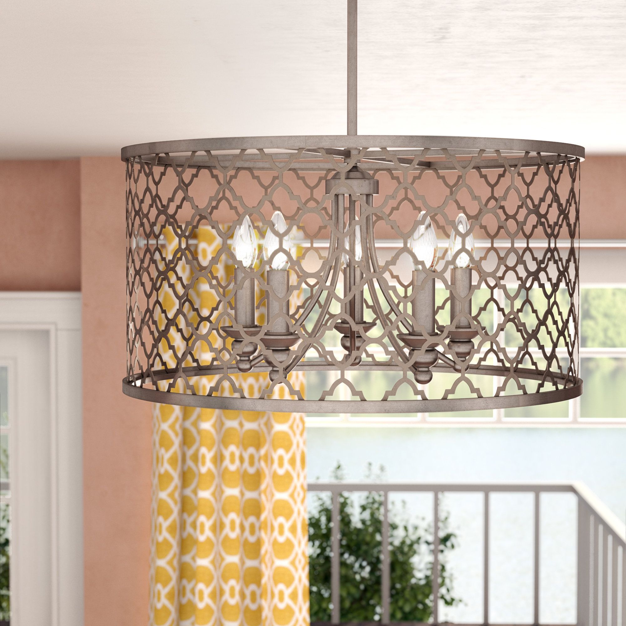 Mistana Aniyah 5 Light Drum Chandelier & Reviews | Wayfair.ca Intended For Verdell 5 Light Crystal Chandeliers (Photo 28 of 30)