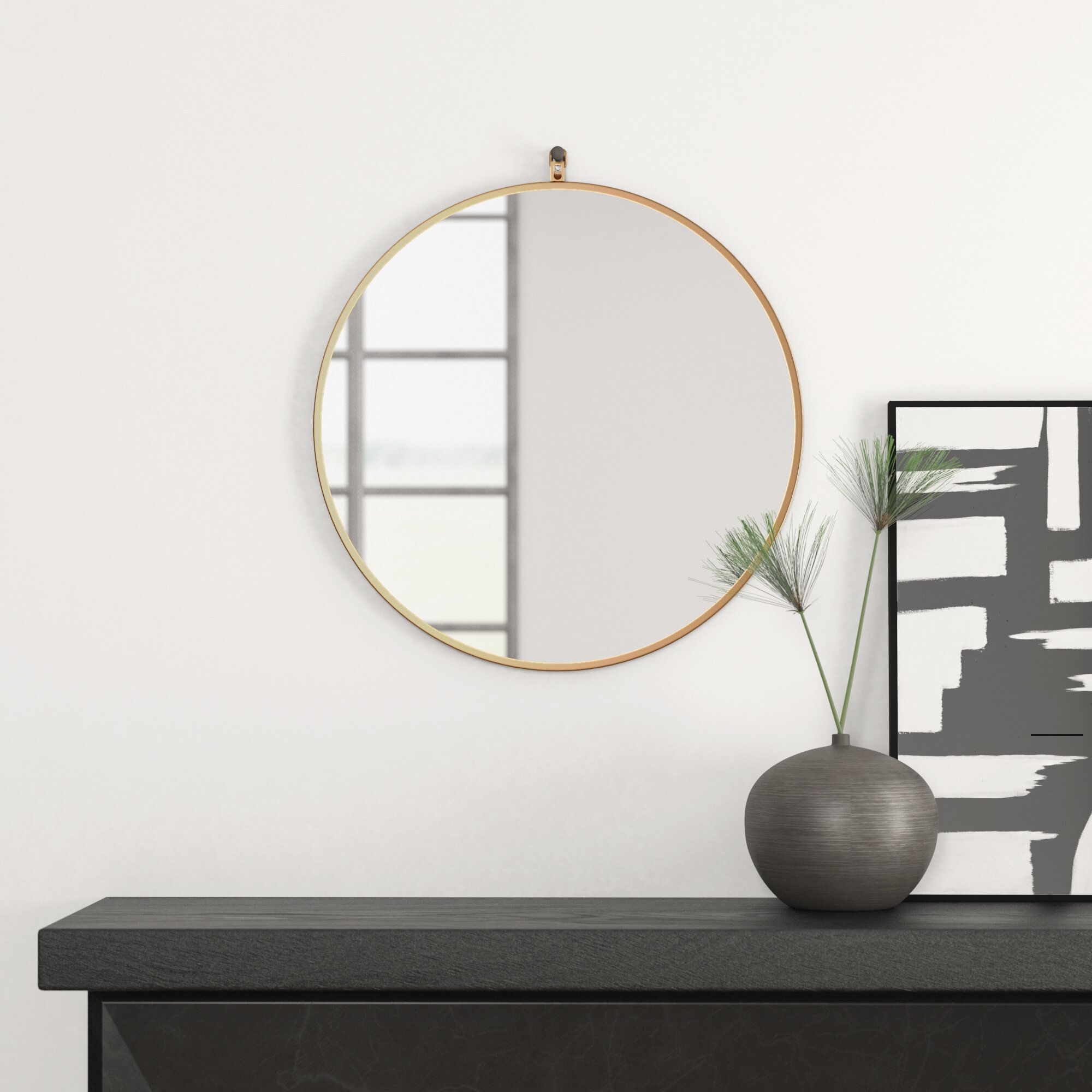 Modern & Contemporary Framed Bathroom Mirrors | Allmodern Throughout Landover Rustic Distressed Bathroom/vanity Mirrors (Photo 29 of 30)