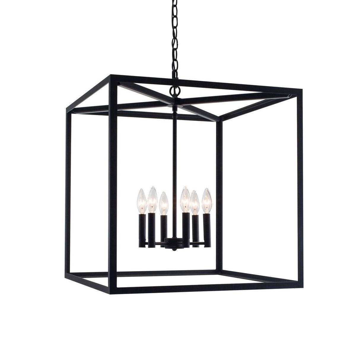 Norwell Lighting Judith Square Cage 1090 Mb Ng And 1091 Mb With Regard To Nisbet 4 Light Lantern Geometric Pendants (Photo 29 of 30)