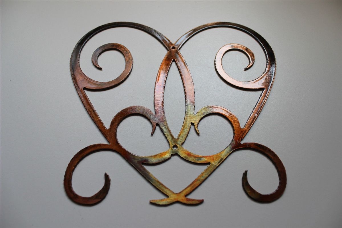 Ornamental Heart Scroll Metal Wall Decor In Ornamental Wood And Metal Scroll Wall Decor (View 22 of 30)