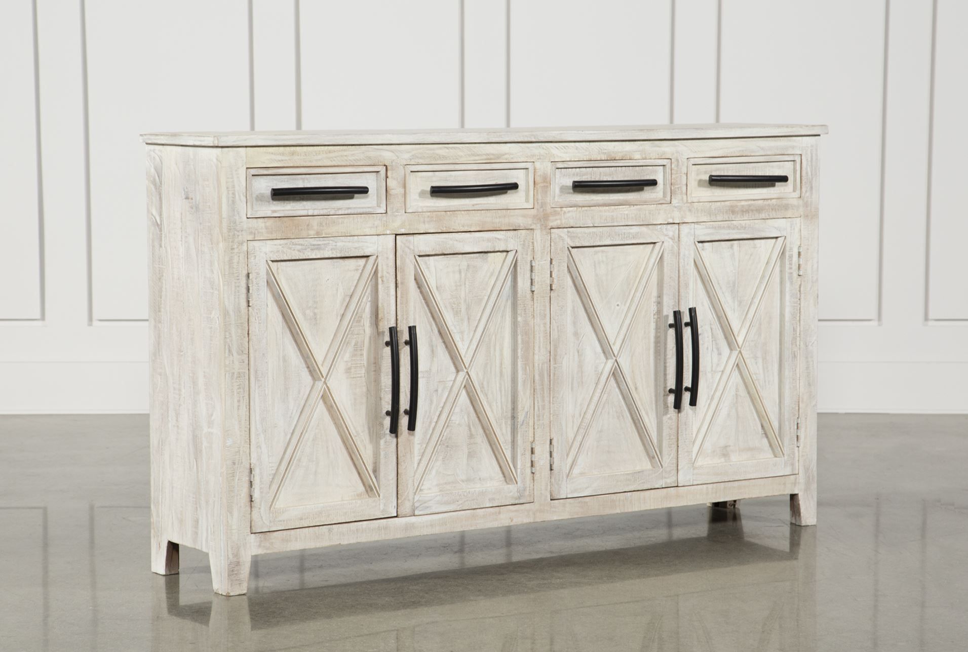 Otb White Wash 4 Drawer/4 Door 72 Inch Sideboard | Home With Deville Russelle Sideboards (View 10 of 30)