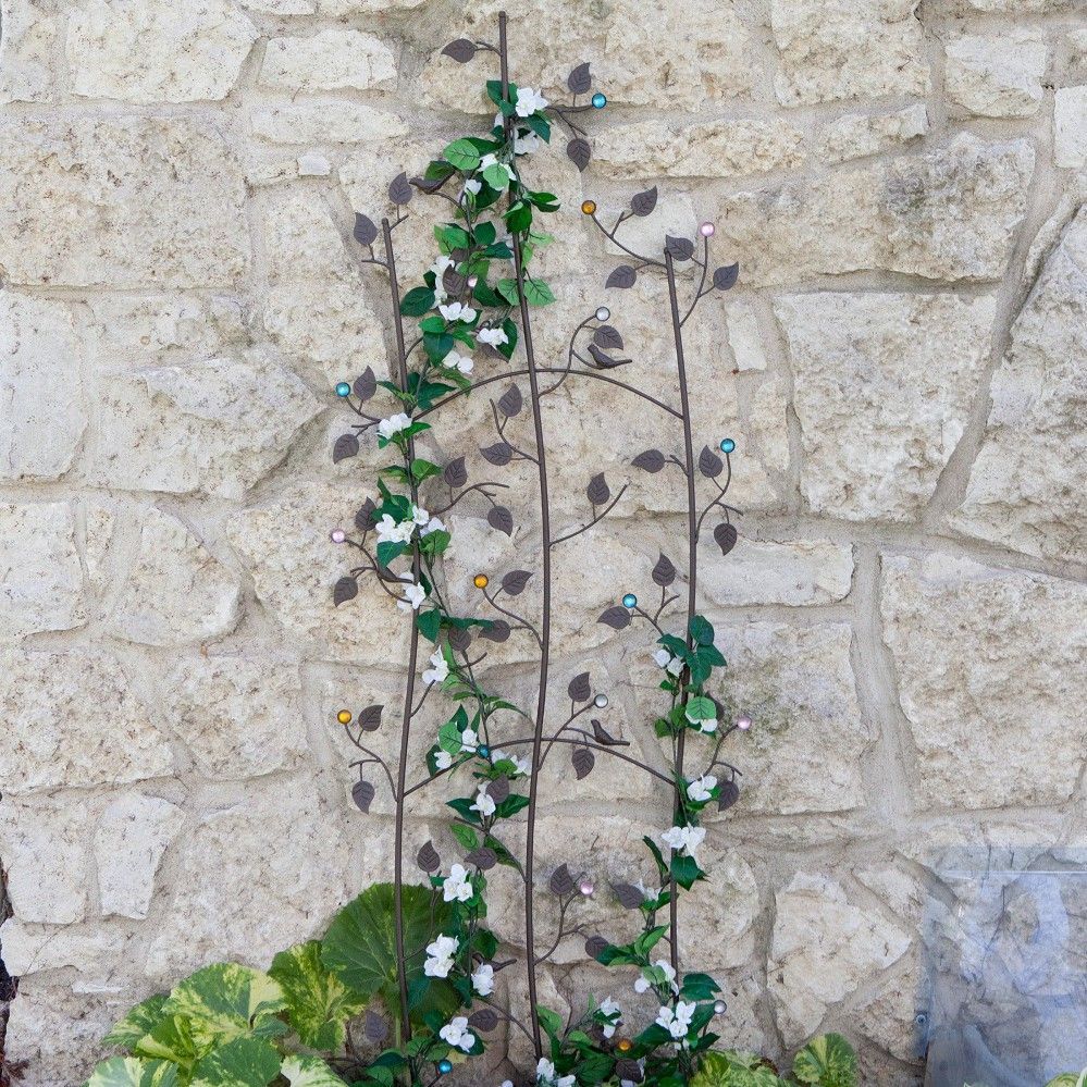 Outdoor Yard Decor – Garden Trellis – Coral Coast Jeweled With Regard To Raheem Flowers Metal Wall Decor (View 23 of 30)