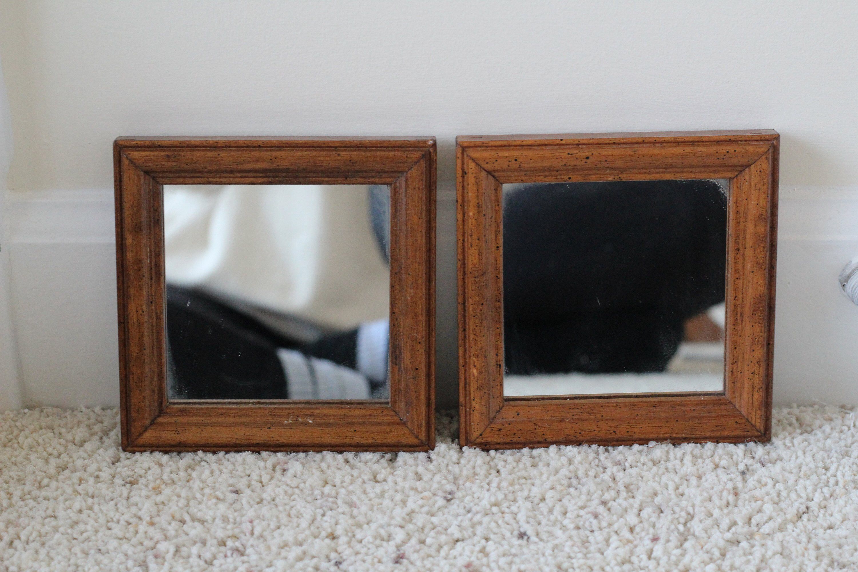 Pair Of Small Vintage Wooden Accent Mirrors | Vintage Is Fun Inside Wood Accent Mirrors (View 27 of 30)