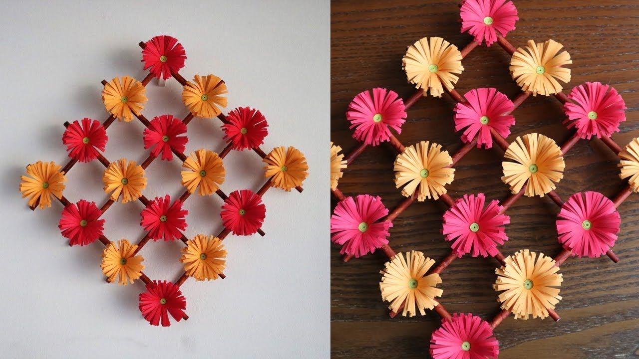 Paper Flower Wall Hanging – Diy Hanging Flower – Wall Decoration Ideas For Floral Patterned Over The Door Wall Decor (Photo 29 of 30)