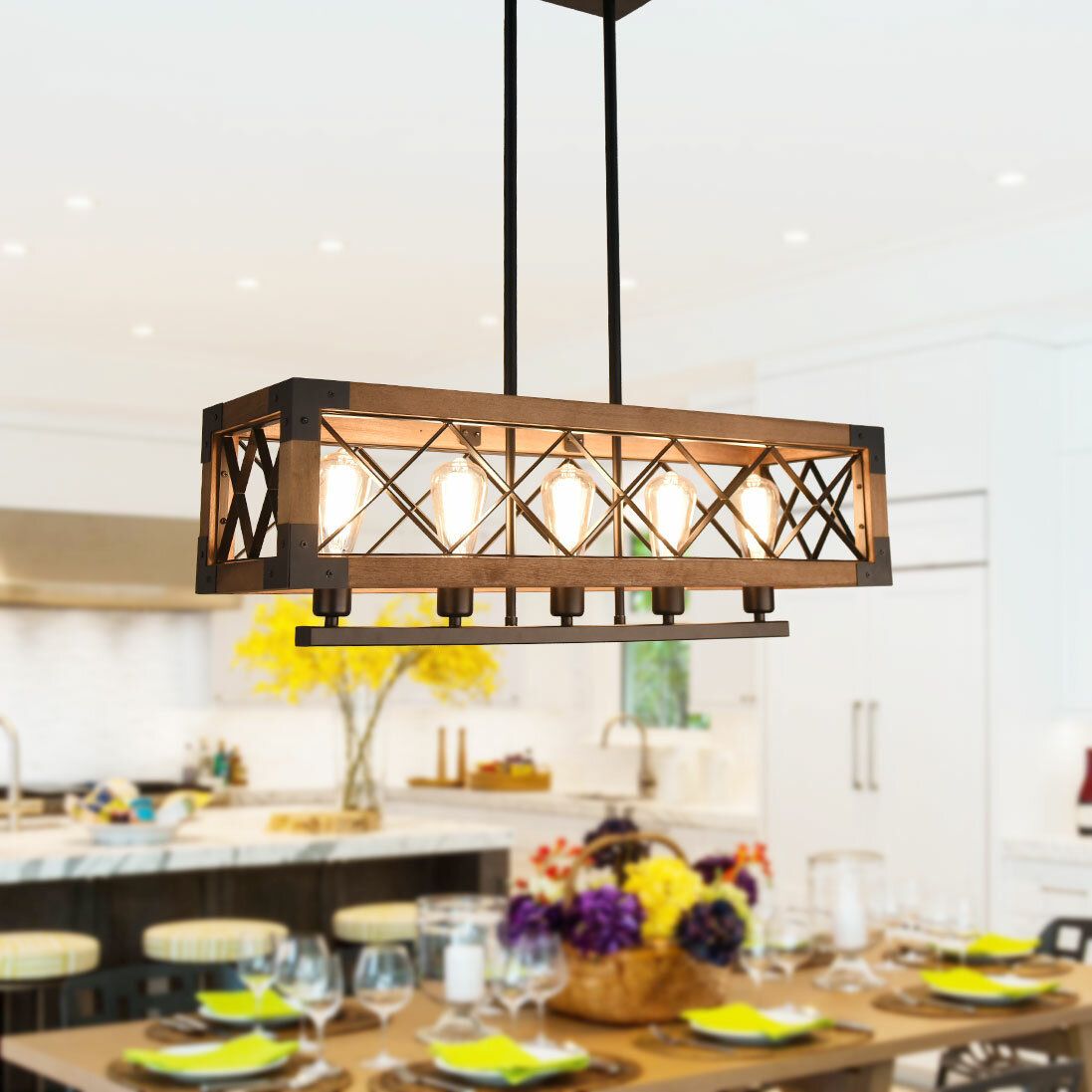15 Best Ideas Delon 5-light Kitchen Island Linear Pendants