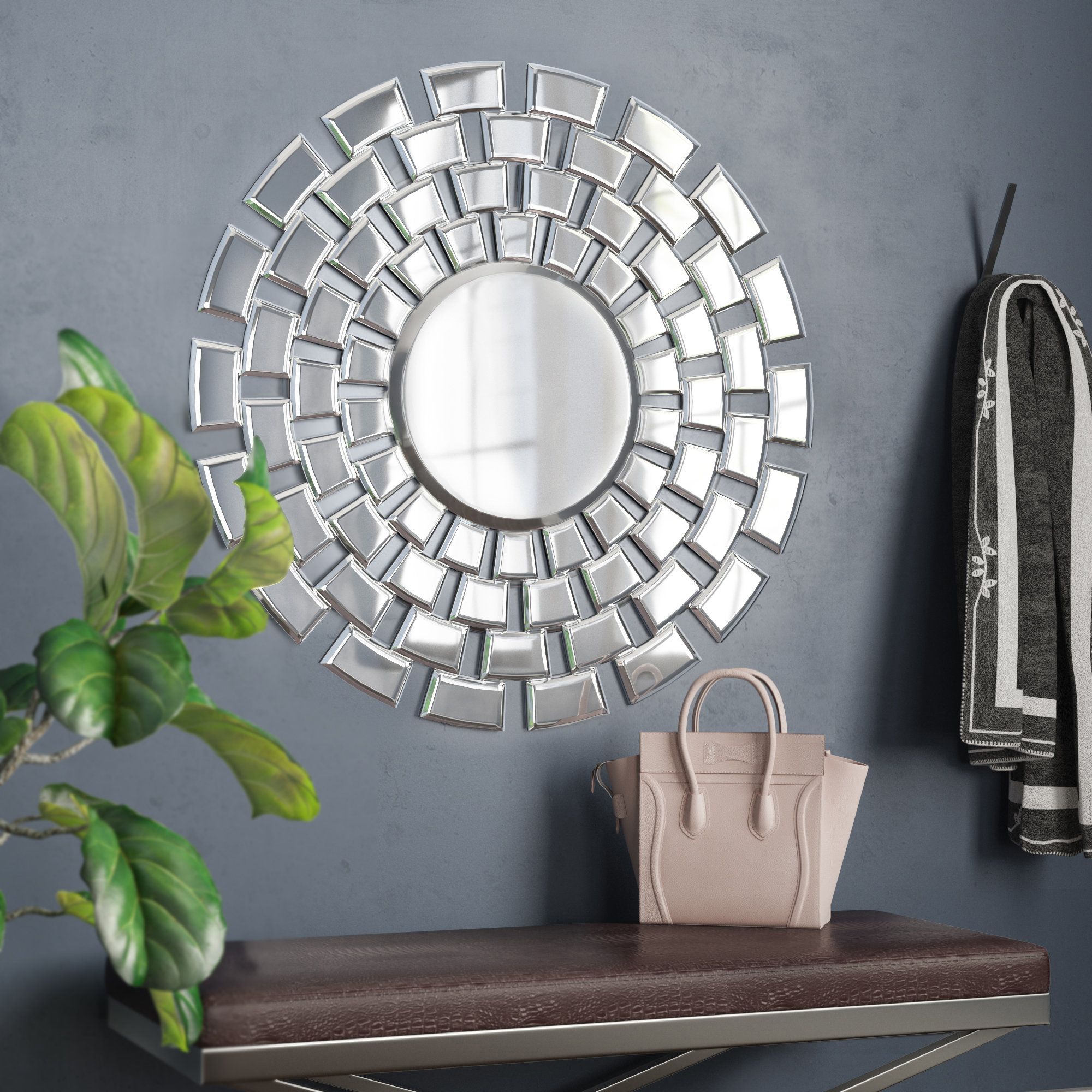 Pennsburg Round Accent Wall Mirror In Pennsburg Rectangle Wall Mirror By Wade Logan (View 2 of 30)