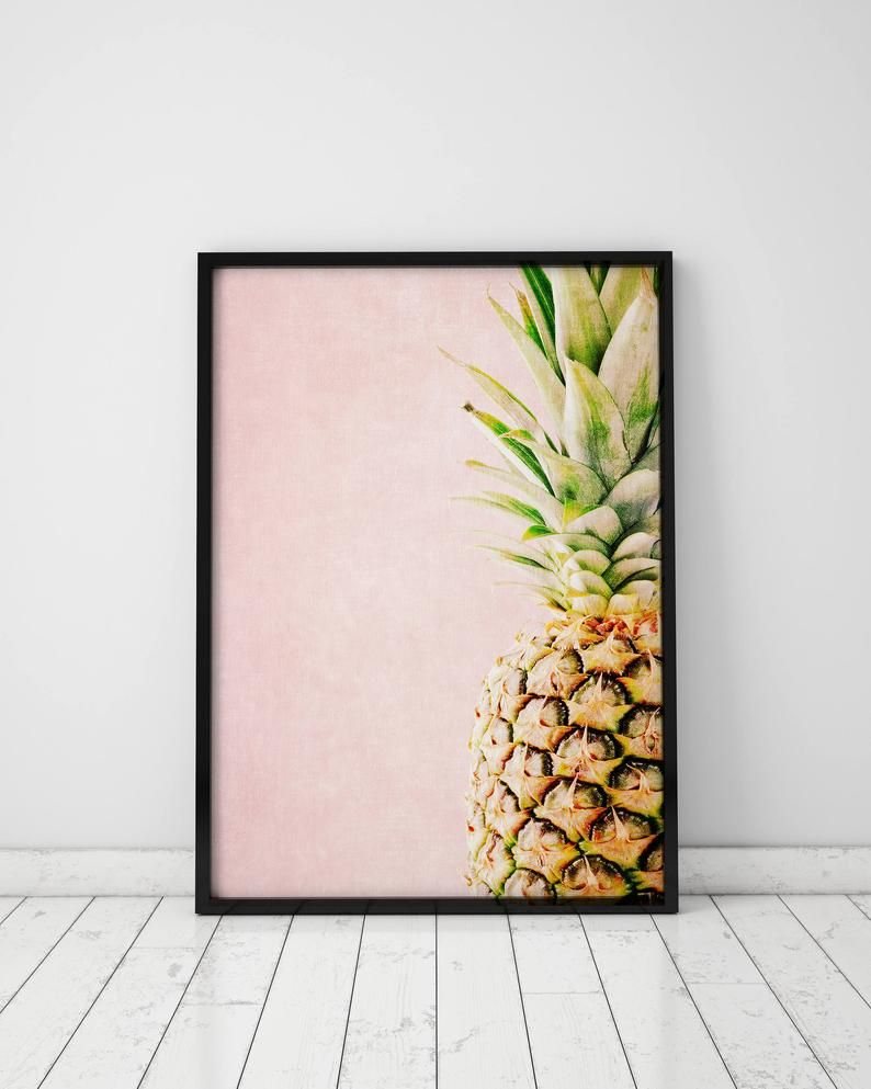 Pineapple Wall Art Kitchen Decor Kitchen Wall Decor Pineapple Print Kitchen  Art Fruit Print Kitchen Wall Art Prints Tropical Fruit Print Art Intended For Pineapple Wall Decor (Photo 14 of 30)