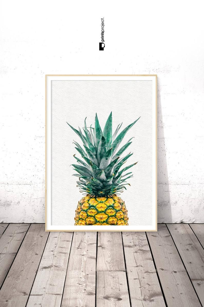 Pineapple Wall Art, Pineapple Print Art, Tropical Fruit Wall Art, Modern  Kitchen Wall Decor, Pineapple Poster, Digital Download Art In Pineapple Wall Decor (View 7 of 30)
