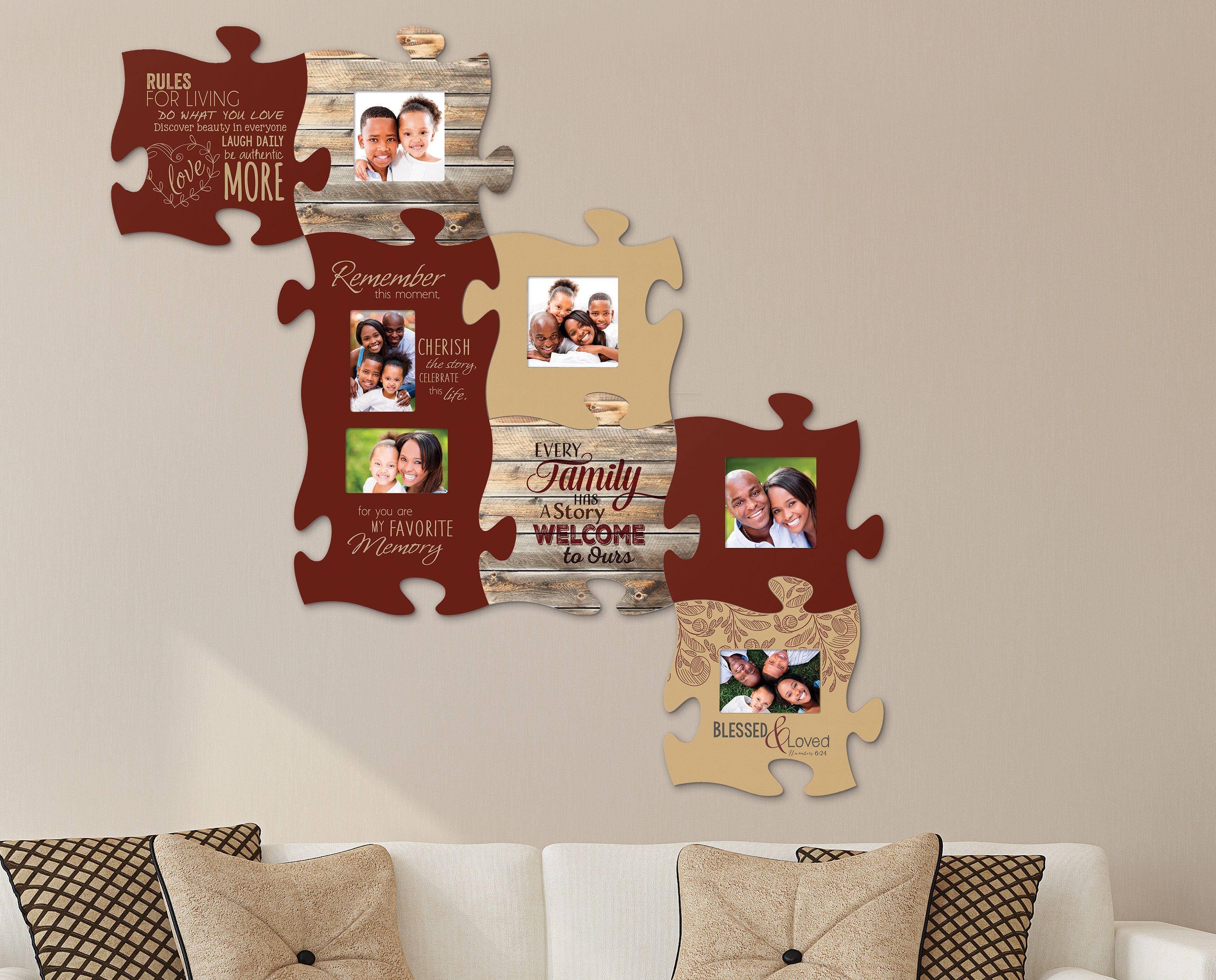Puzzle "piece" Your Family And Friends Together With This In Laser Engraved Home Sweet Home Wall Decor (View 27 of 30)