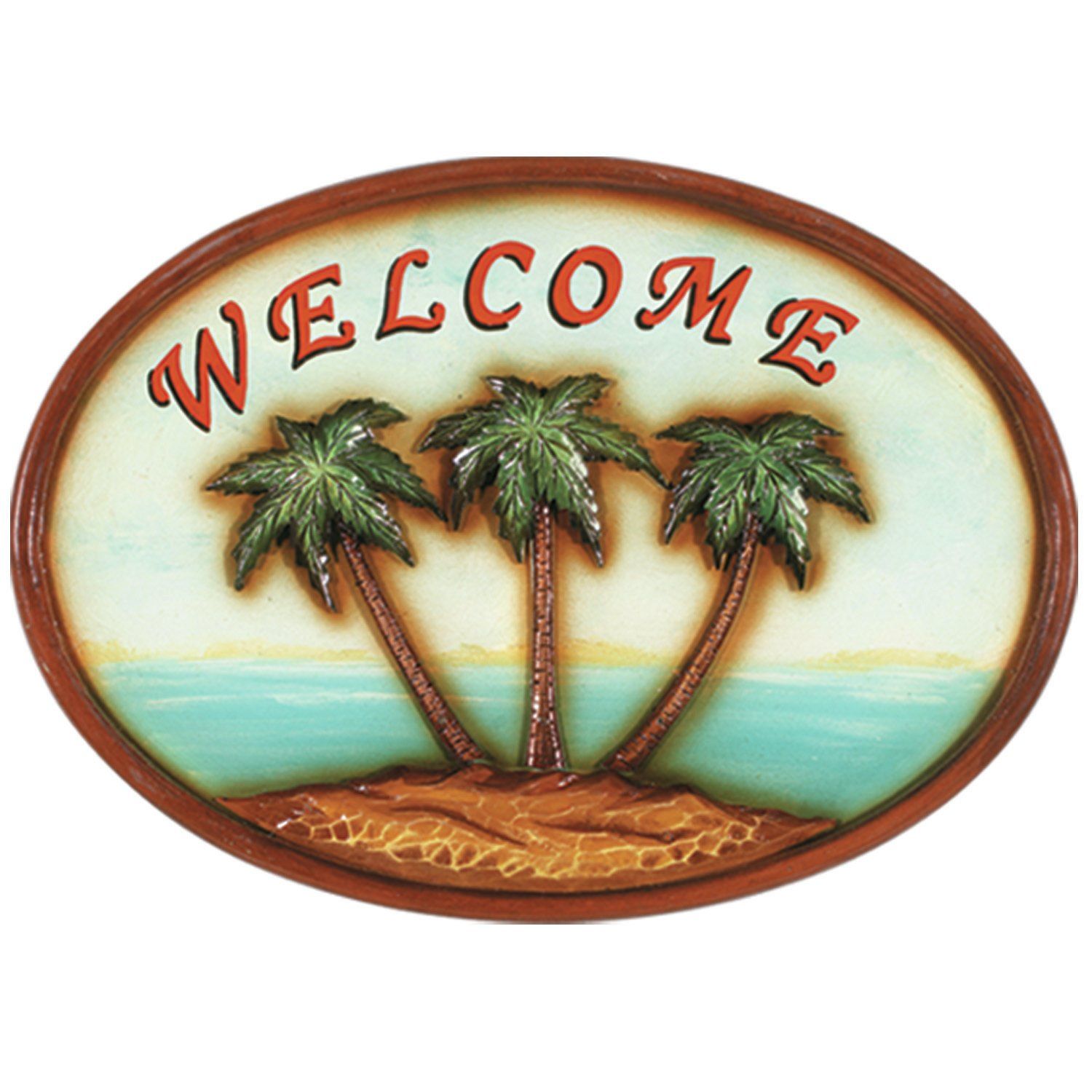 Raphael Welcome Palm Trees Garden Plaque Wall Décor Regarding Tree Welcome Sign Wall Decor (View 17 of 30)