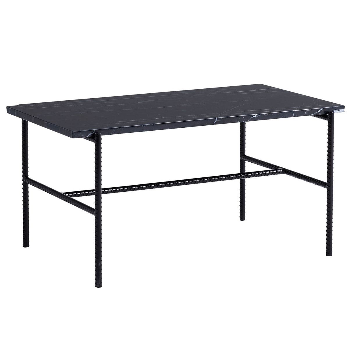 Rebar Coffee Table 80 X 49 Cm, Black Marble Pertaining To Coffee Sign With Rebar Wall Decor (Photo 15 of 30)