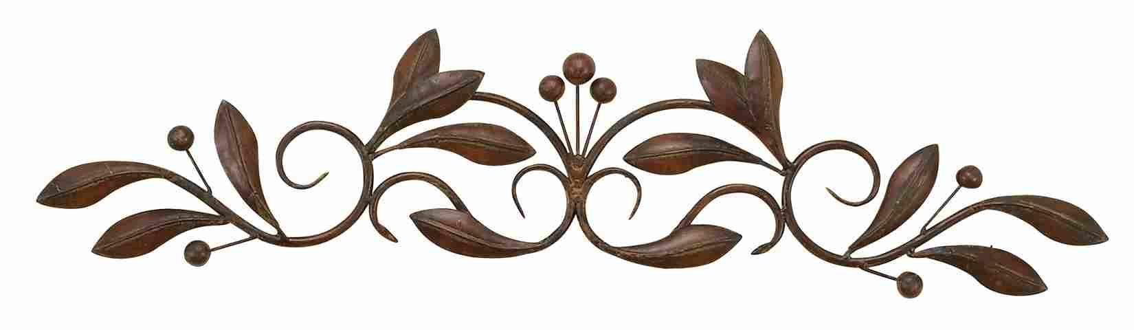 Rectangle Metal Scroll Wall Art | Brushed 3d Relief Metal Regarding Scroll Leaf Wall Decor (View 9 of 30)