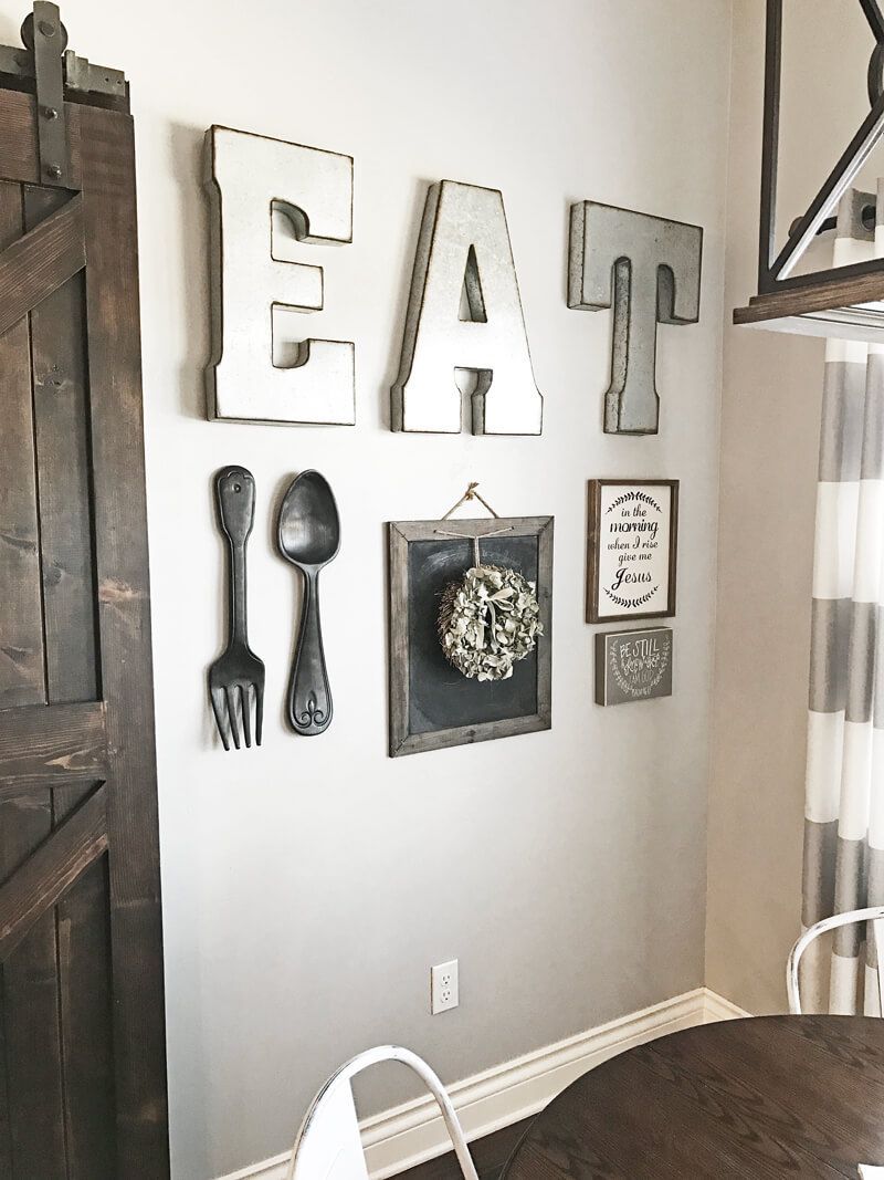 Retro Metal Diner Style Eat Art | Farmhouse Deco | Dining Throughout Eat Rustic Farmhouse Wood Wall Decor (View 2 of 30)
