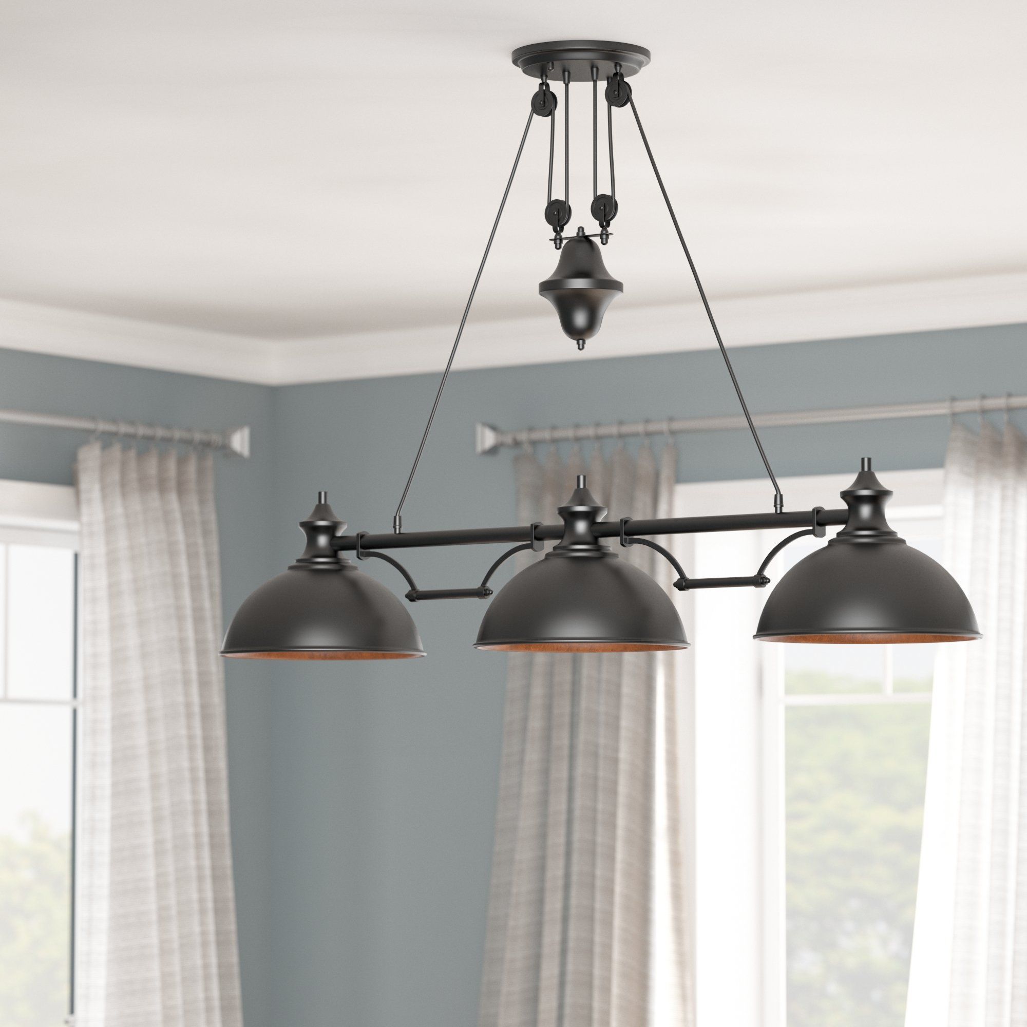 Rodriques 3 Light Kitchen Island Pendant With Regard To Ariel 3 Light Kitchen Island Dome Pendants (Photo 6 of 30)